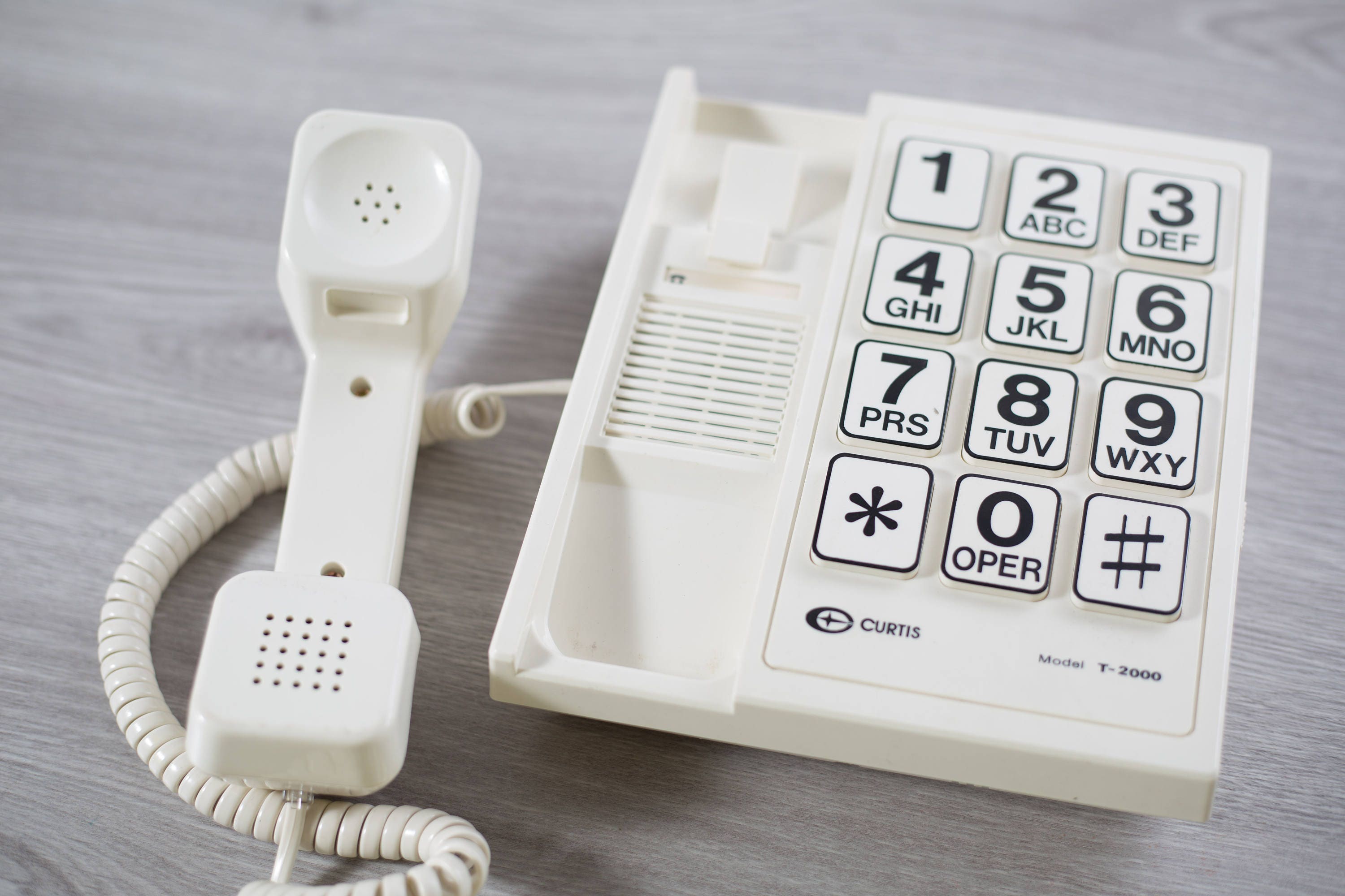 Vintage Telephone / Vintage Large Push Button Phone Oversized with