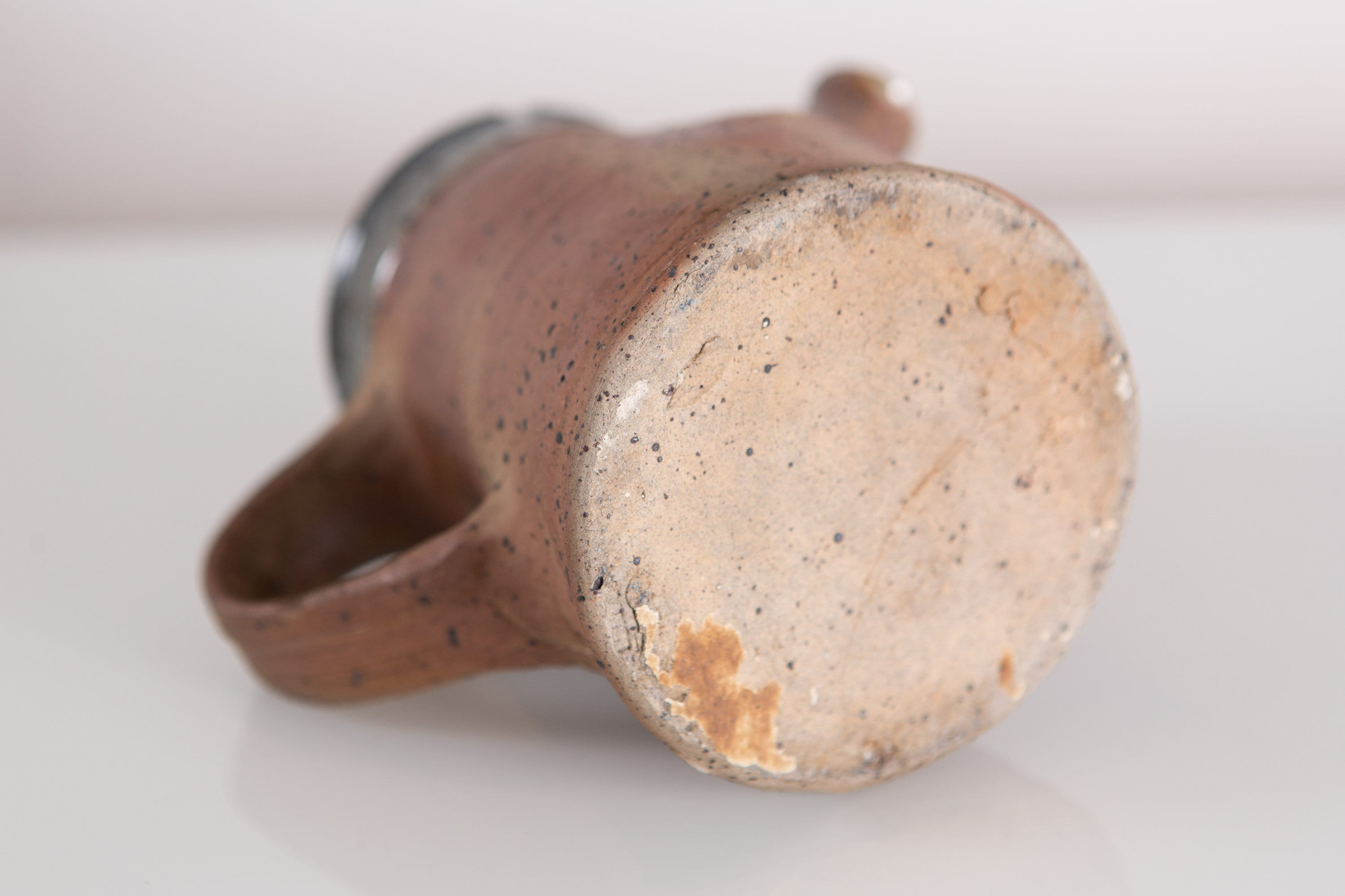 Antique Stoneware Pot Handmade Ceramic Spouted Jug with Handle