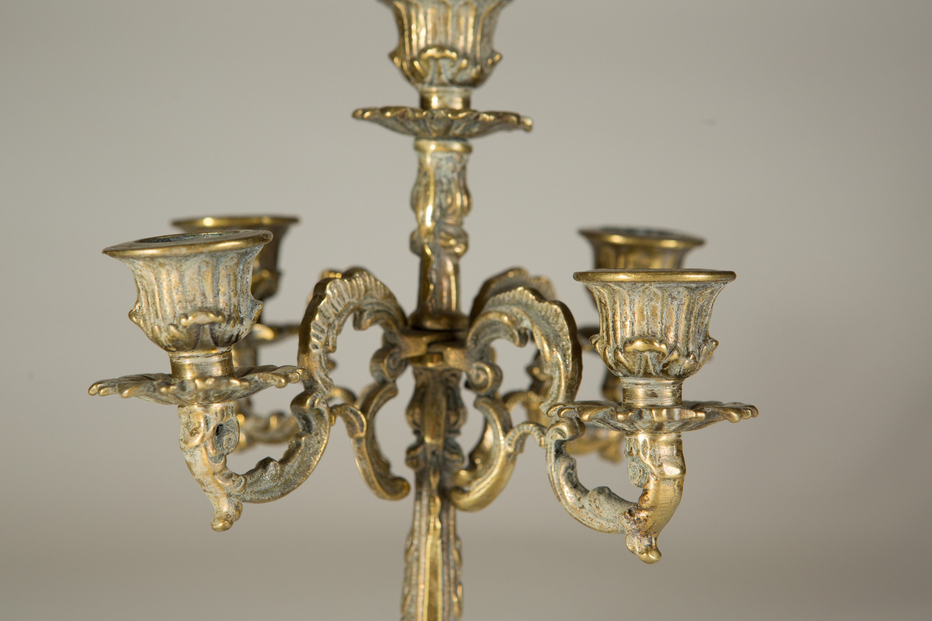 Pair of Antique Brass Church Candle Holders -  Canada
