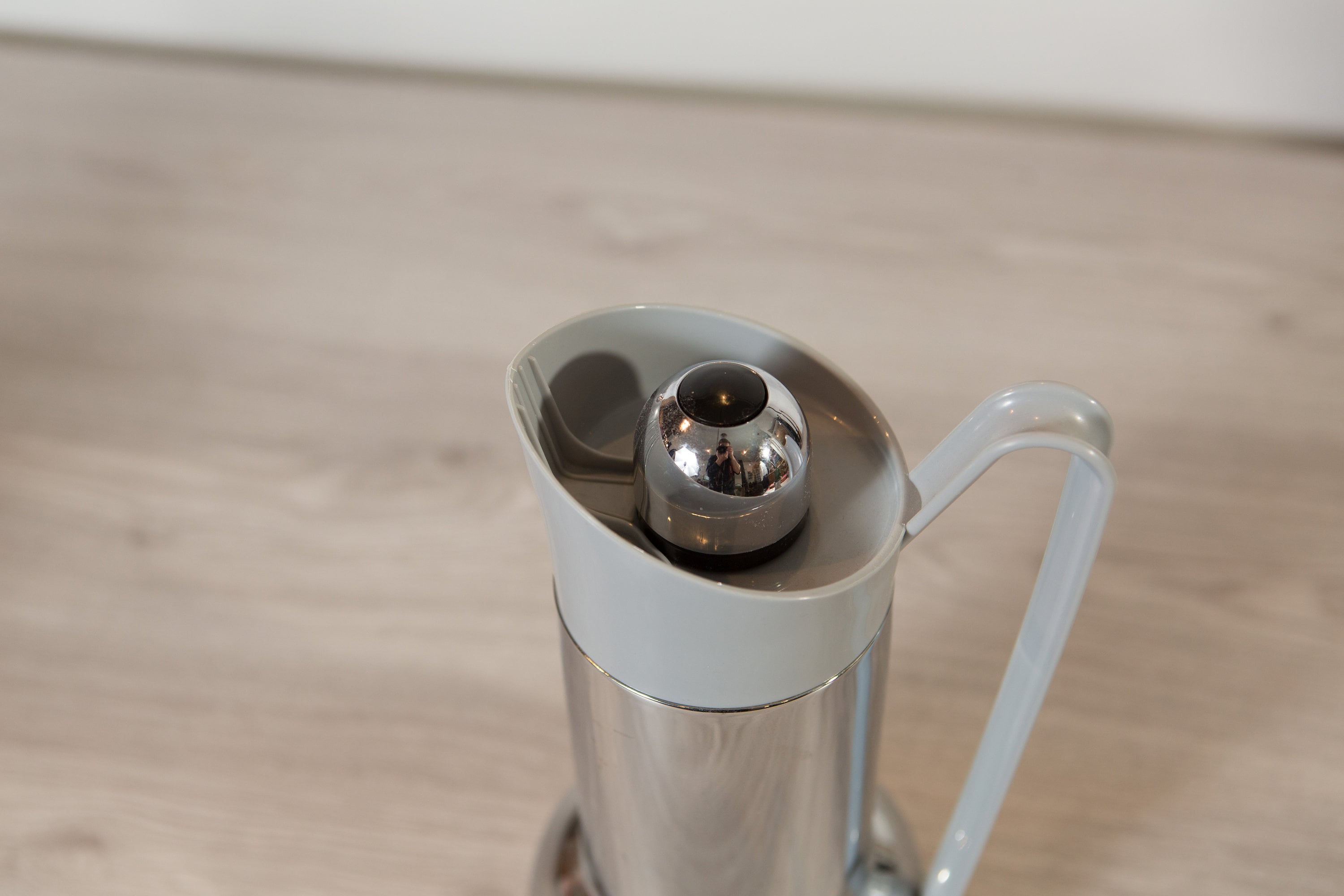 Chrome Thermos Pitcher Mid Century Modern Metal Coffee / Tea Thermal