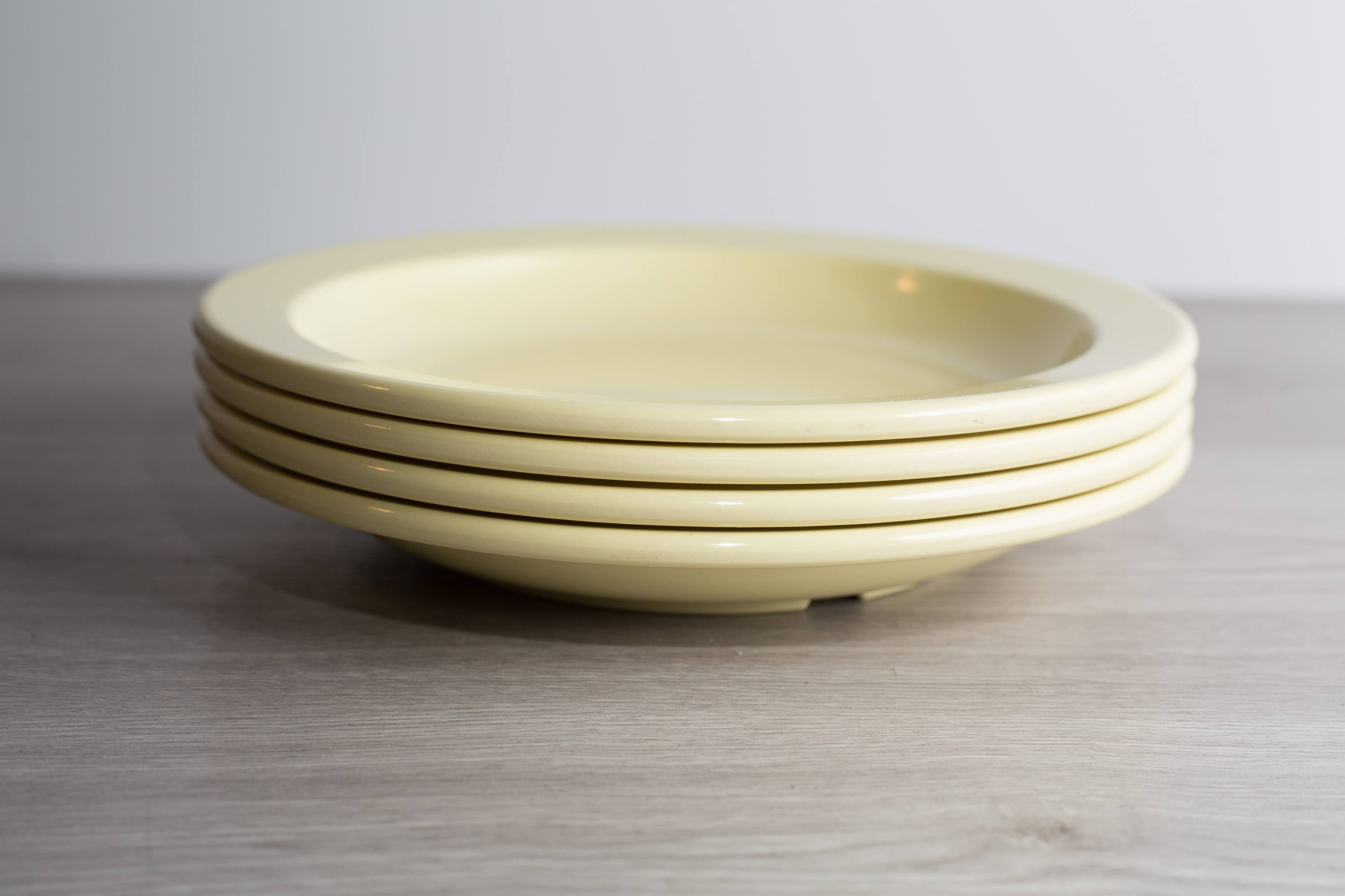 Vintage Mistral Melamine Plates 4 piece Set of Soft Yellow Dinnerware