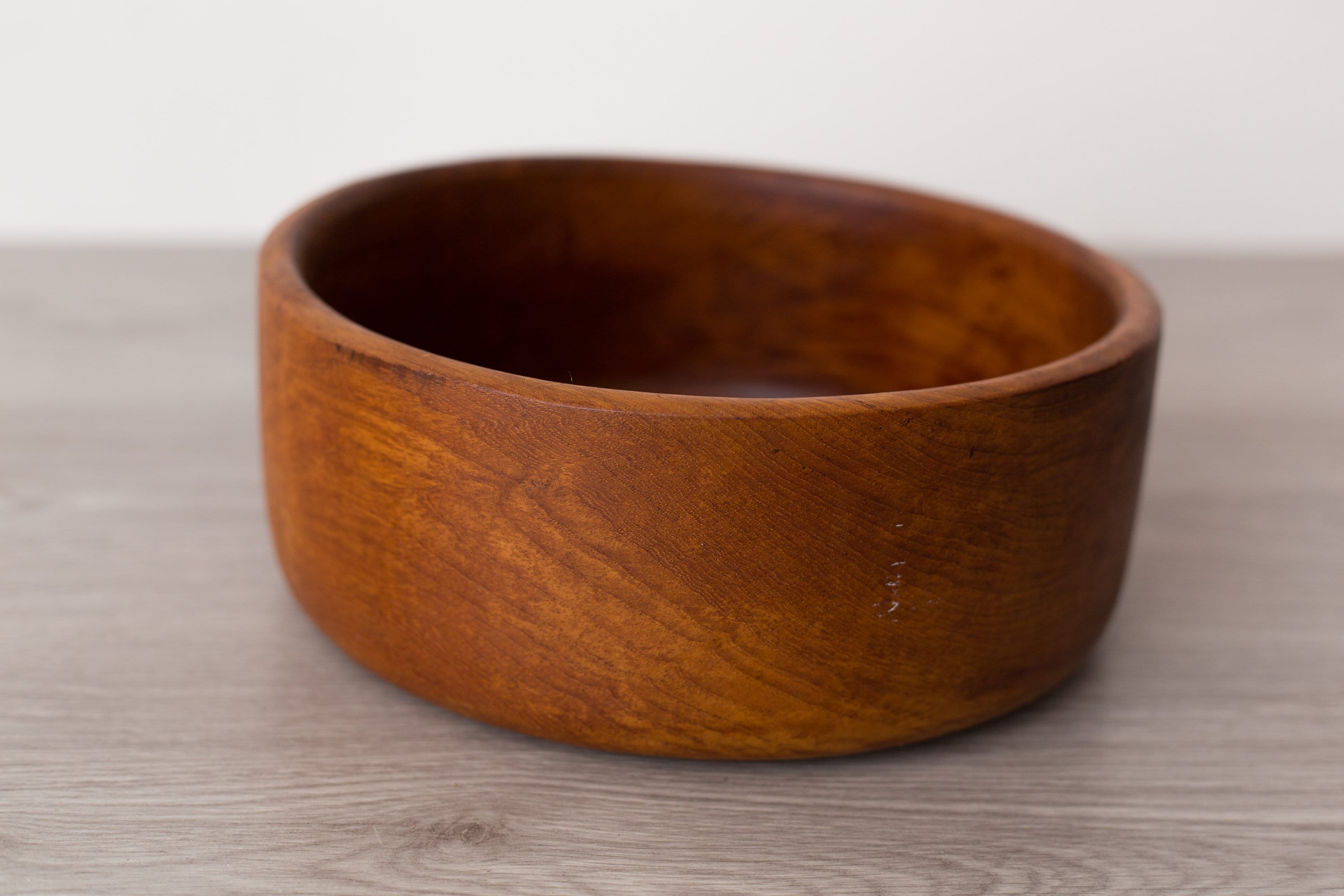 Teak Salad Bowl Vintage Solid Exotic Wood Food Safe Serving Appetizer