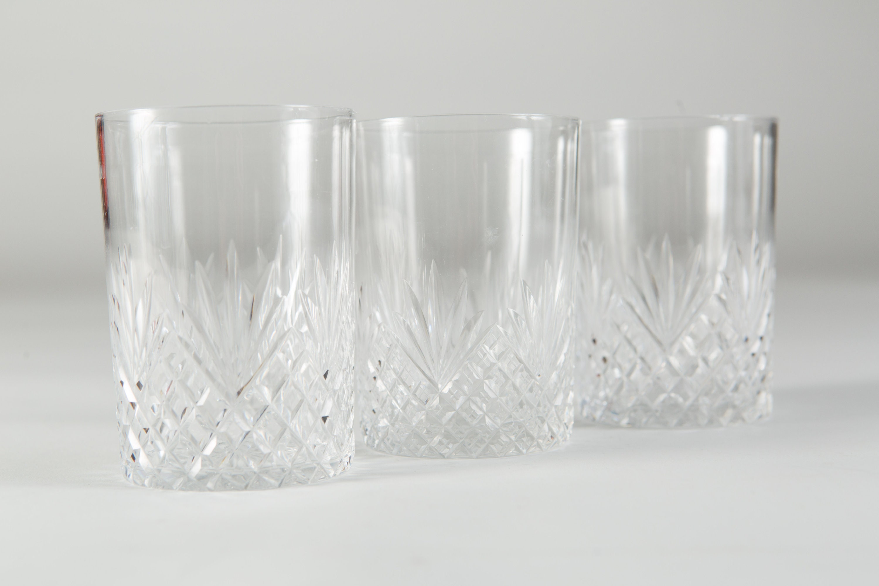 Vintage Crystal Glasses Set of 3 Cocktail Glassware Drinking Glasses