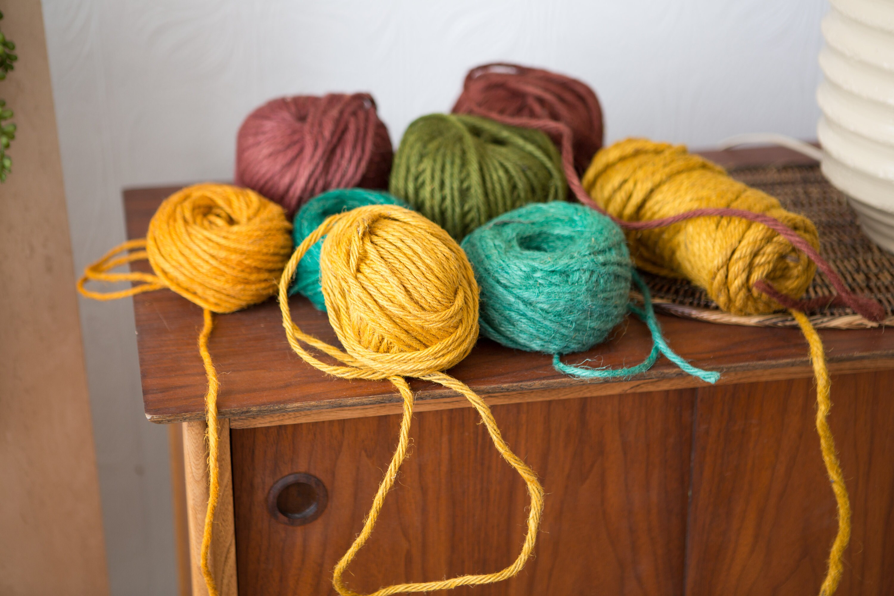 Vintage Macrame Twine Lot of Colorful Sisal Rope Macrame Yarn