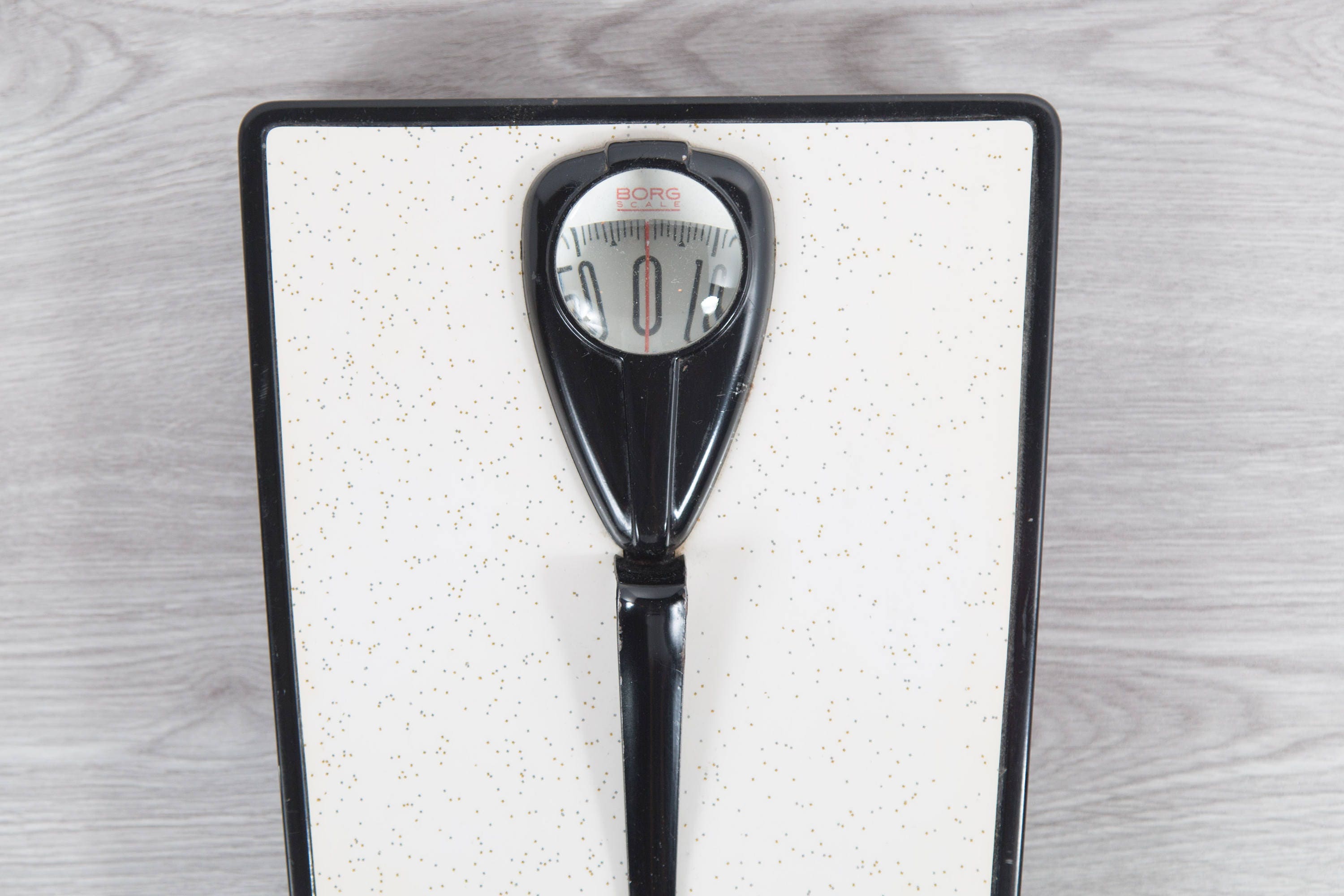 Vintage Bathroom Scale / Black and White Art Deco Bathroom Weight