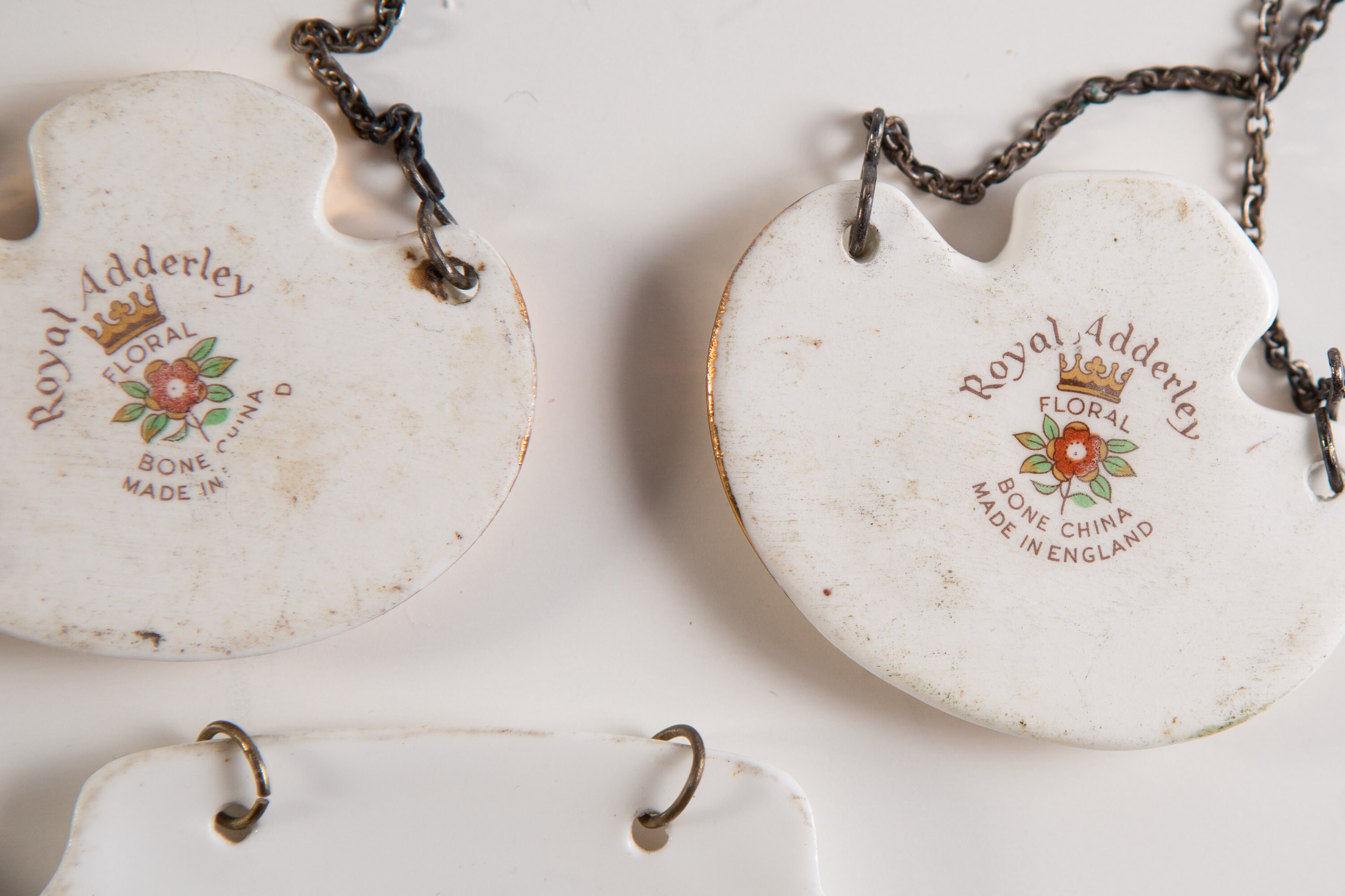 Vintage Decanter Labels Royal Adderley Floral Bone China Ceramic