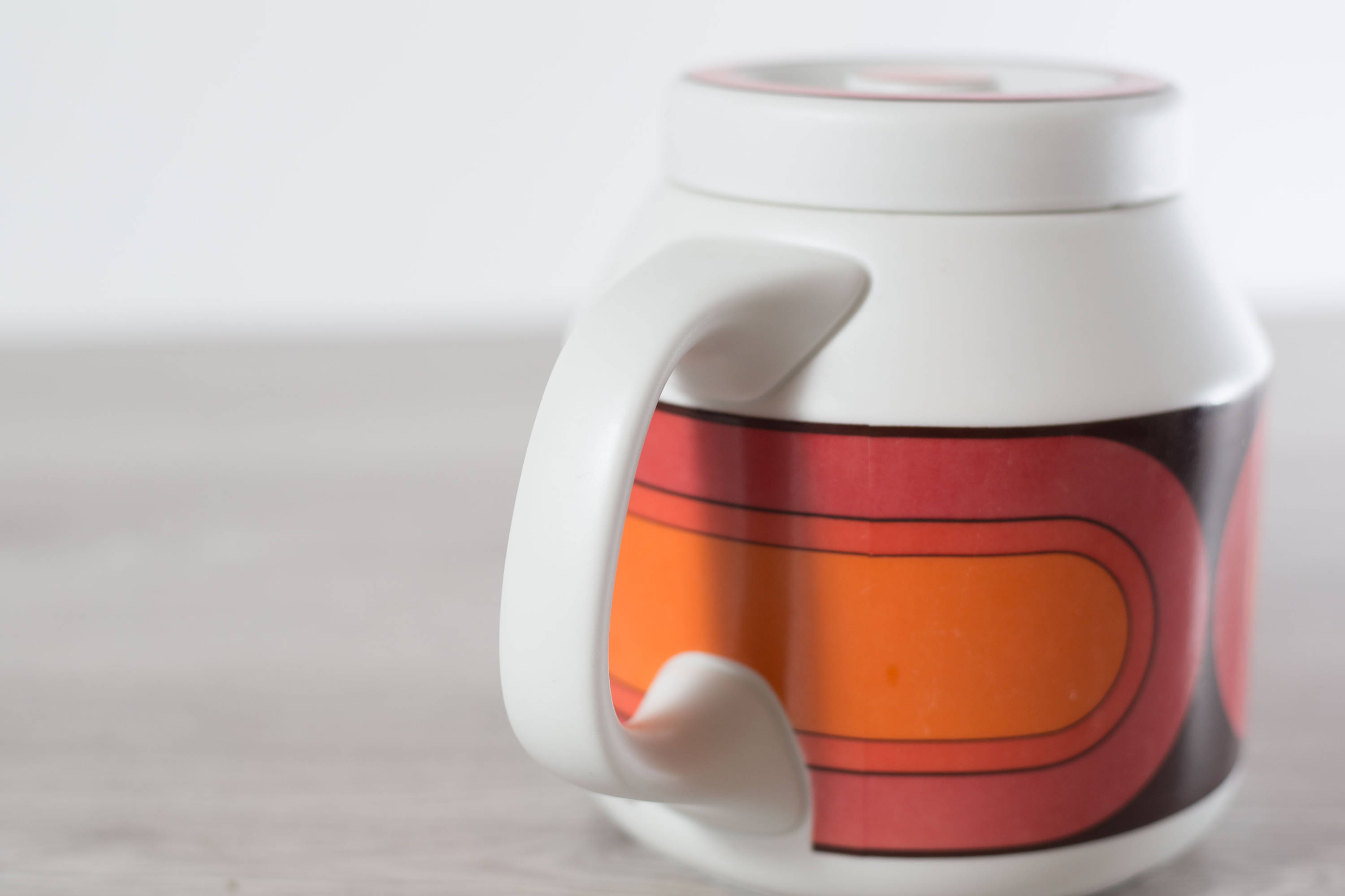 Vintage Arzberg Teapot / Feurfest Germany Orange and Red Mid Century