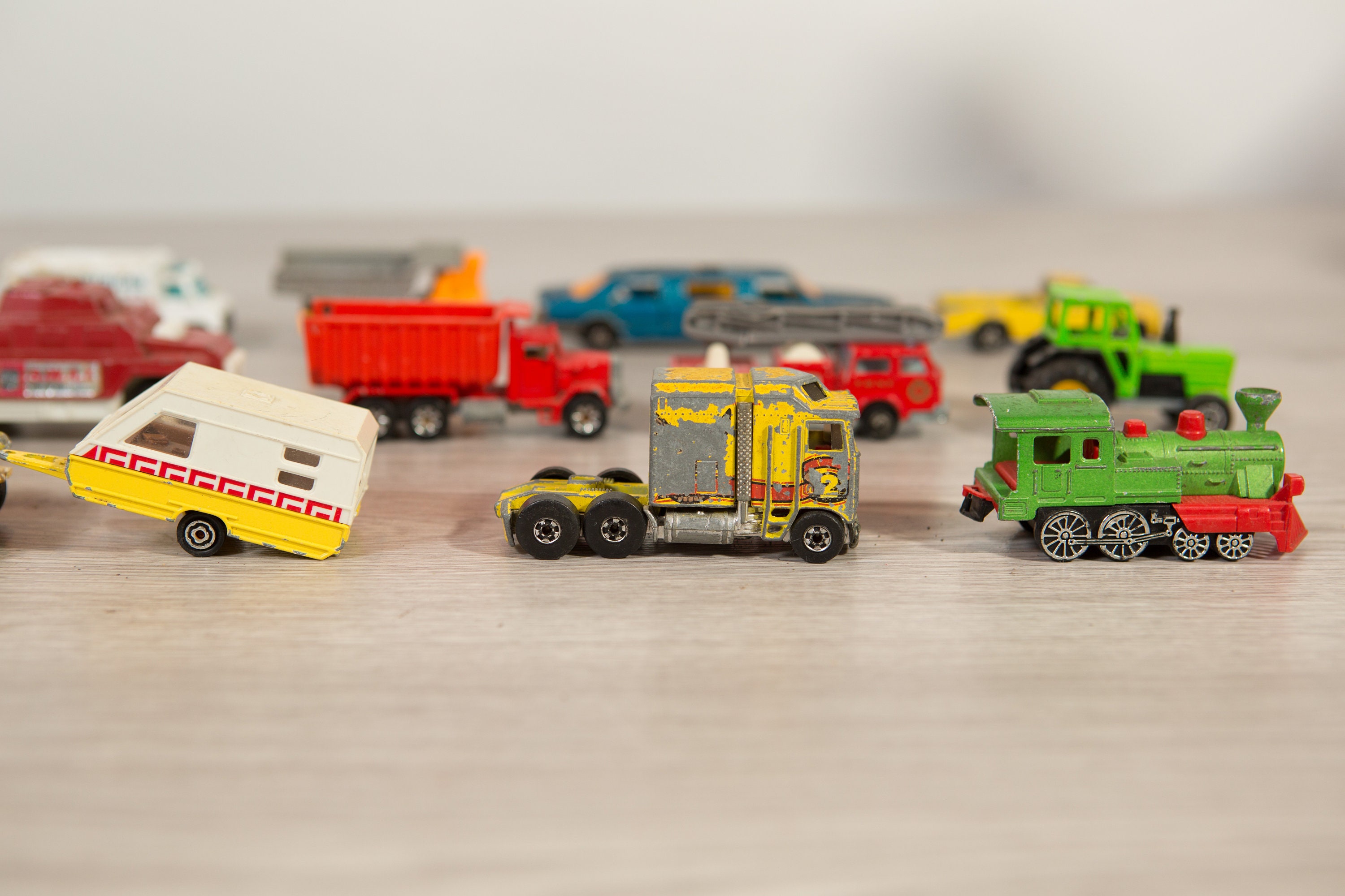 17 Vintage Metal Truck Toys Small Collectible Metal Child's Cars / Toys