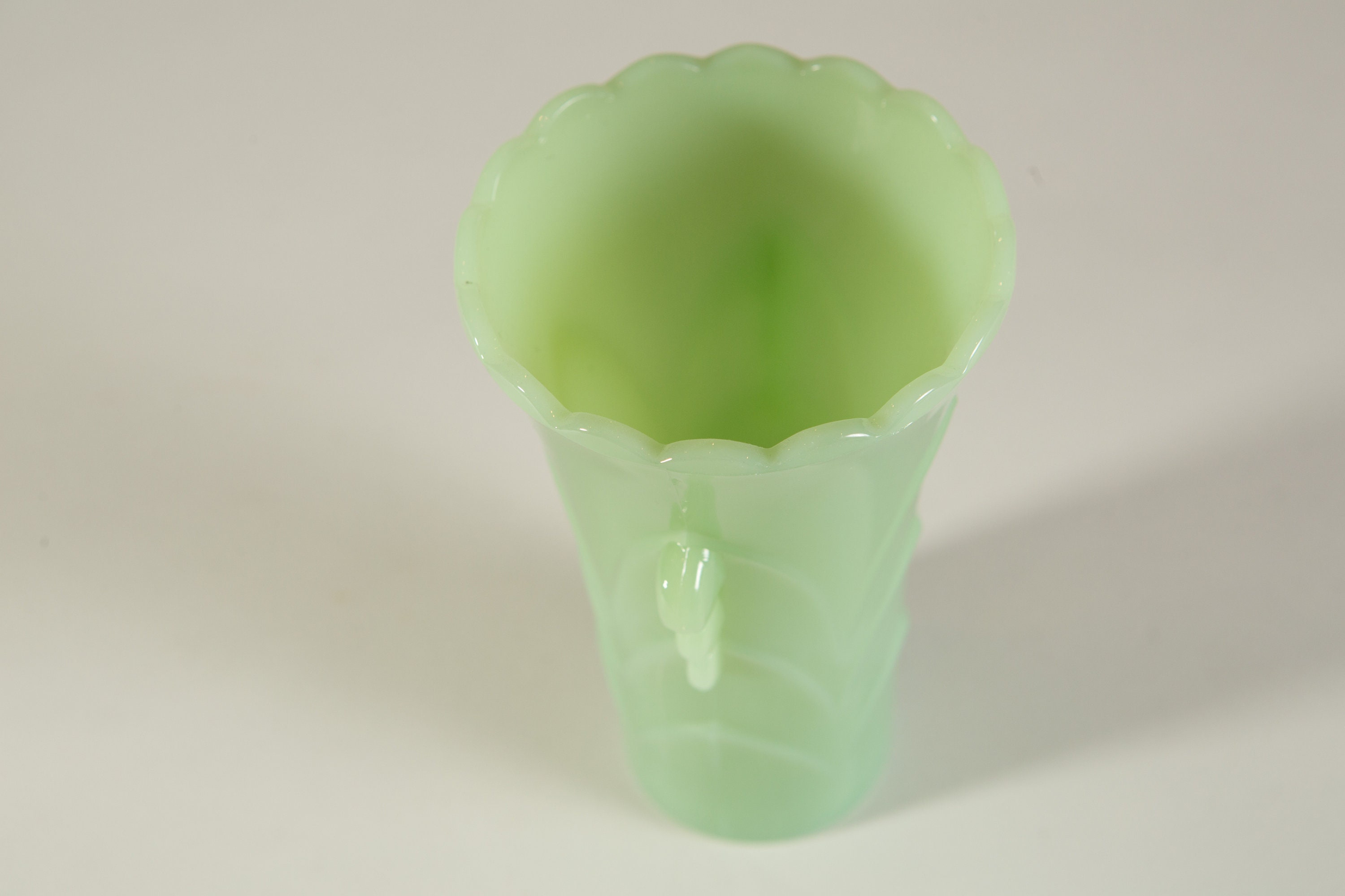 Vintage Jadeite Vase Green Milk Glass Vase Collectible Green Glass