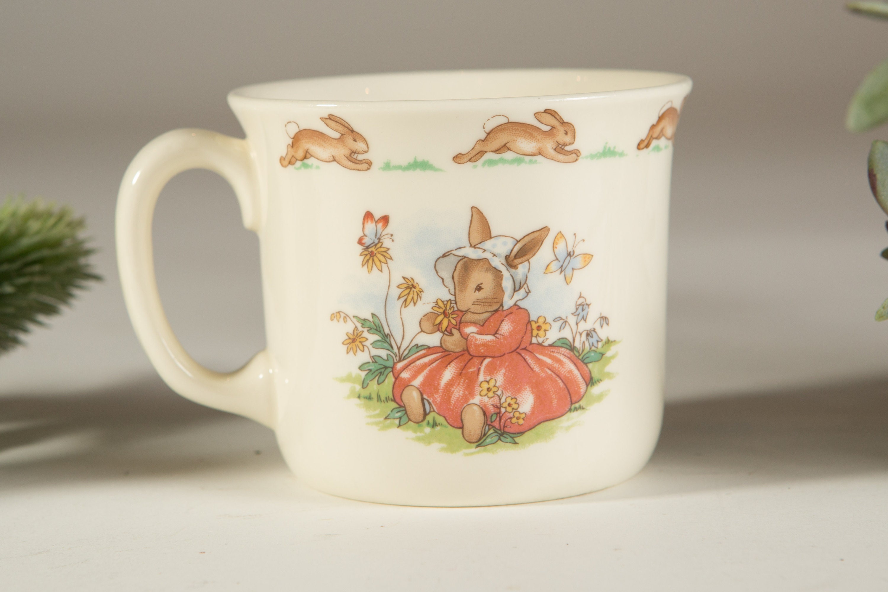 Vintage Bunnykins Plates, Bowl, Mugs 1984 Royal Doulton Tableware