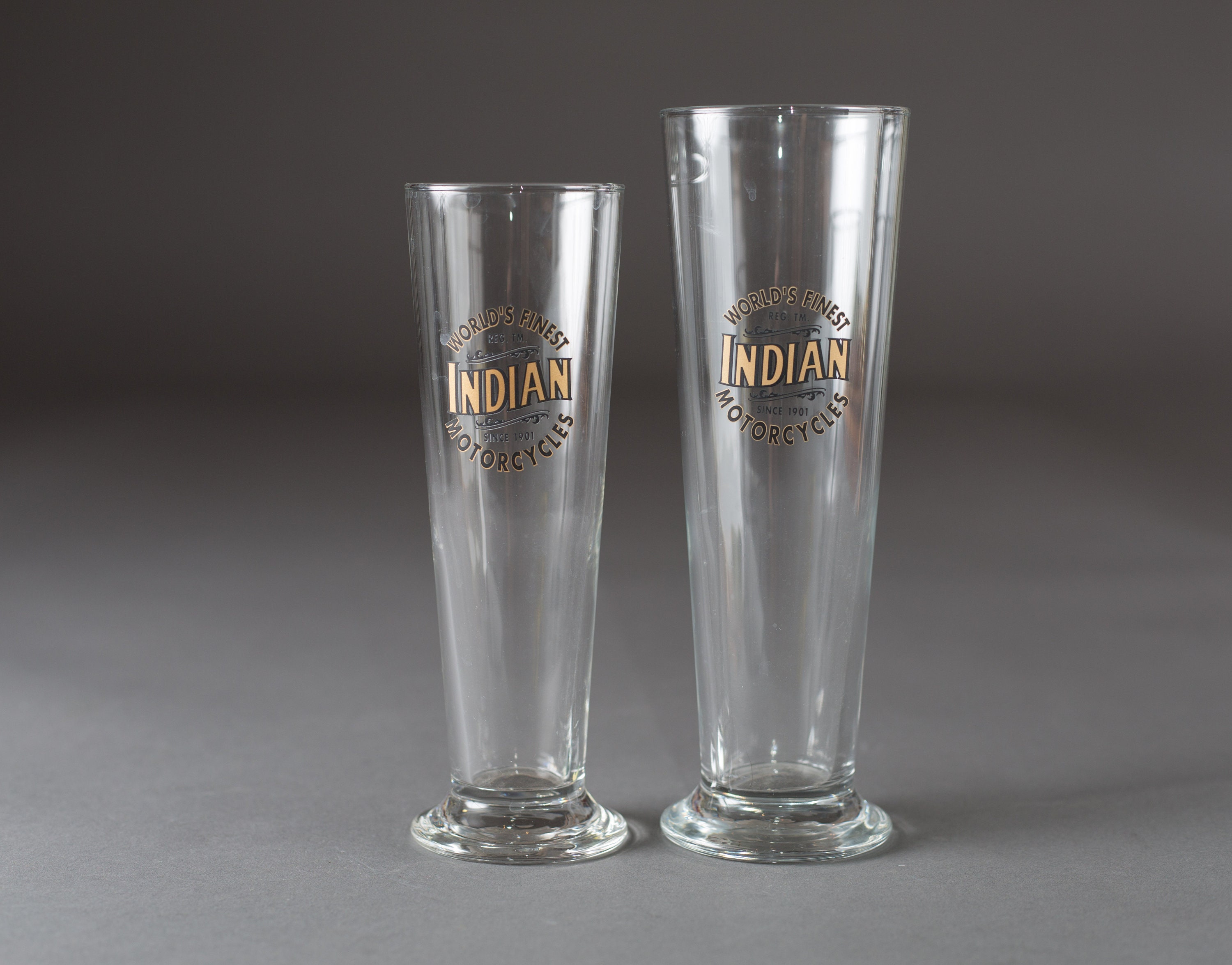 2 Vintage Beer Glasses Retro Indian Pilsner Glassware Cocktail