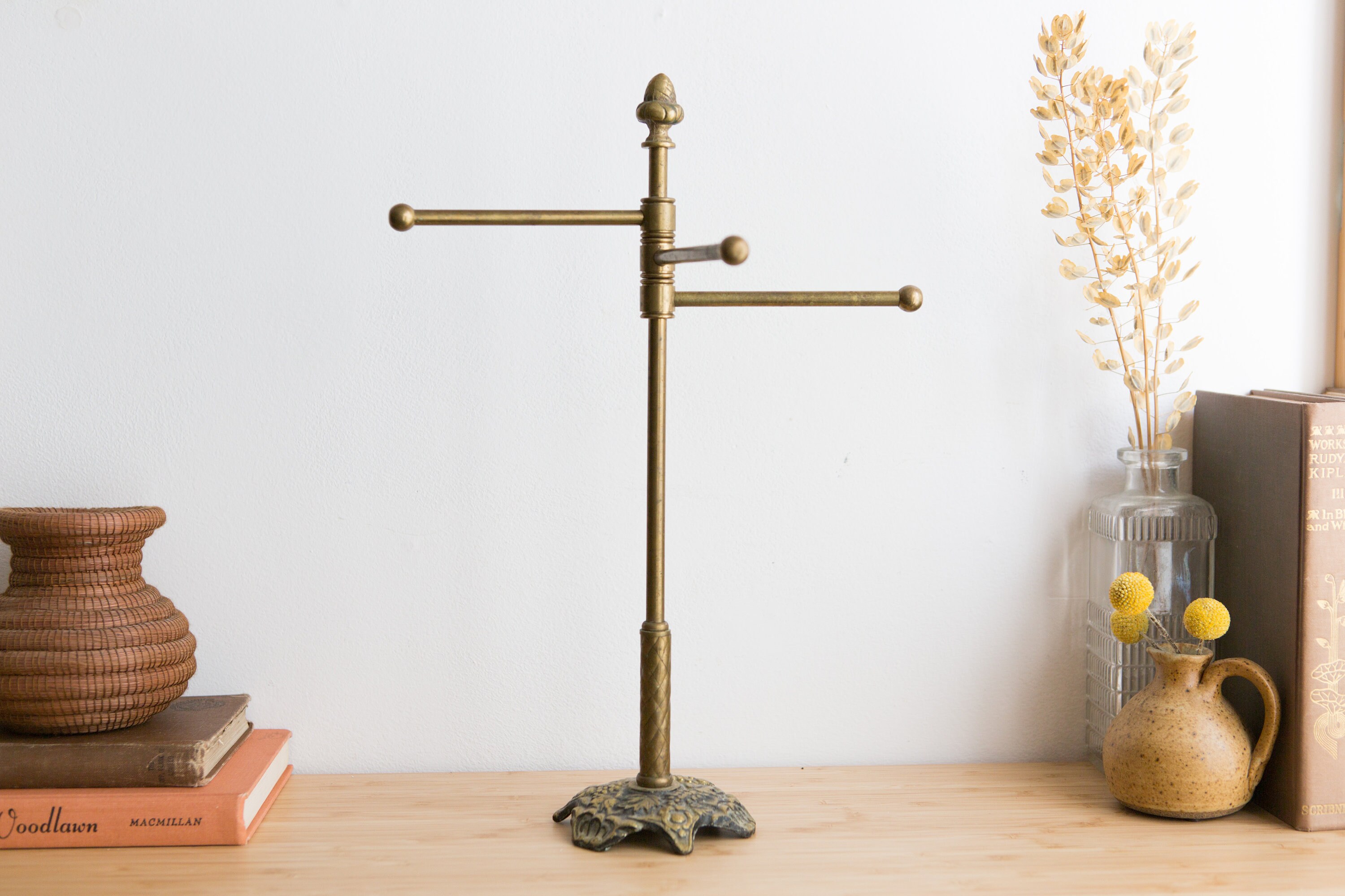 Necklace, Bracelet Jewelry Holder With 3Arms / Bras or Bronze Coloured