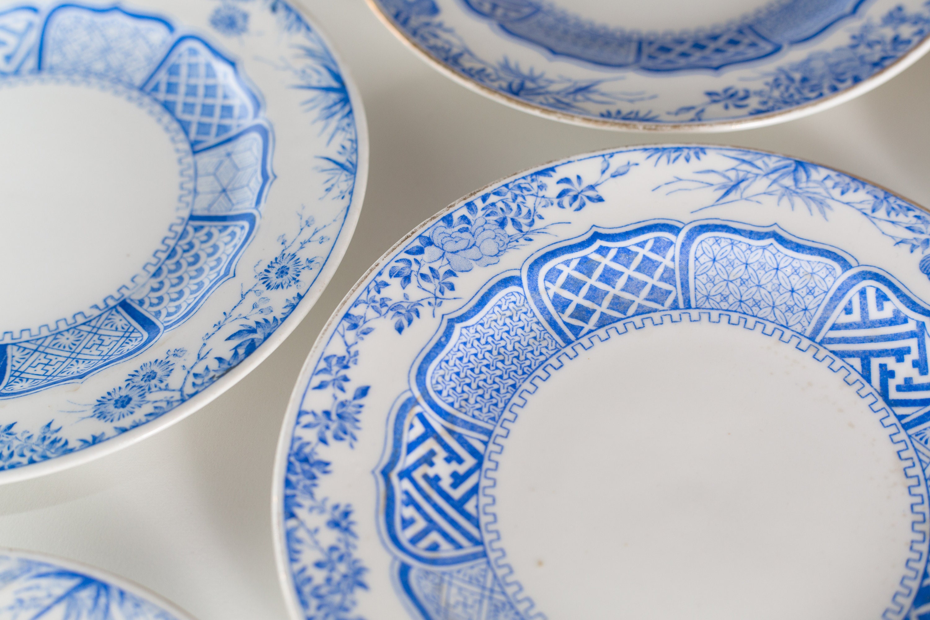 12 Wedgwood Etruria England Side Plates Blue and White Antique Side