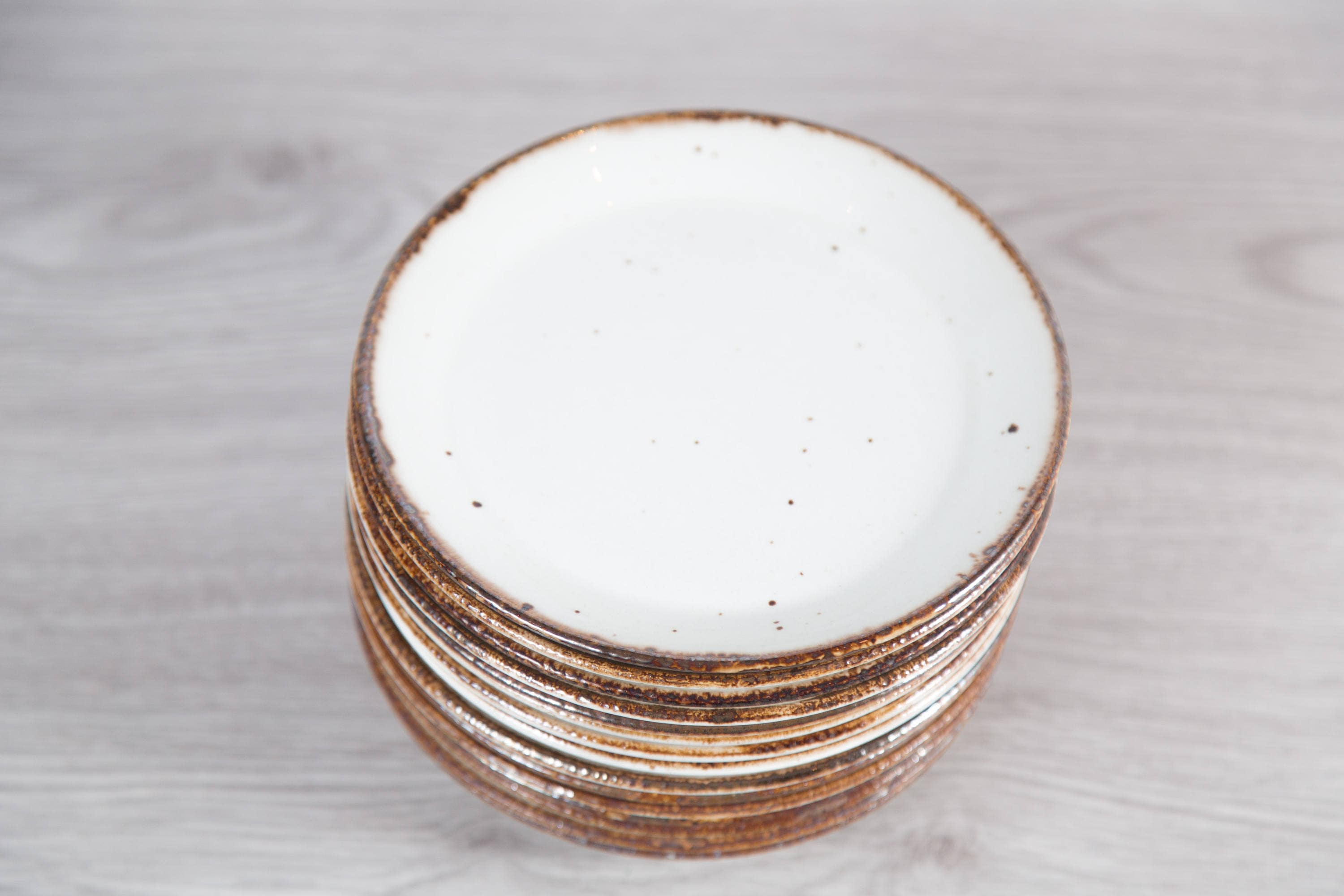 Vintage Speckled Side Plates 6.5 Inch Lifestyle J&G Meakin Rustic