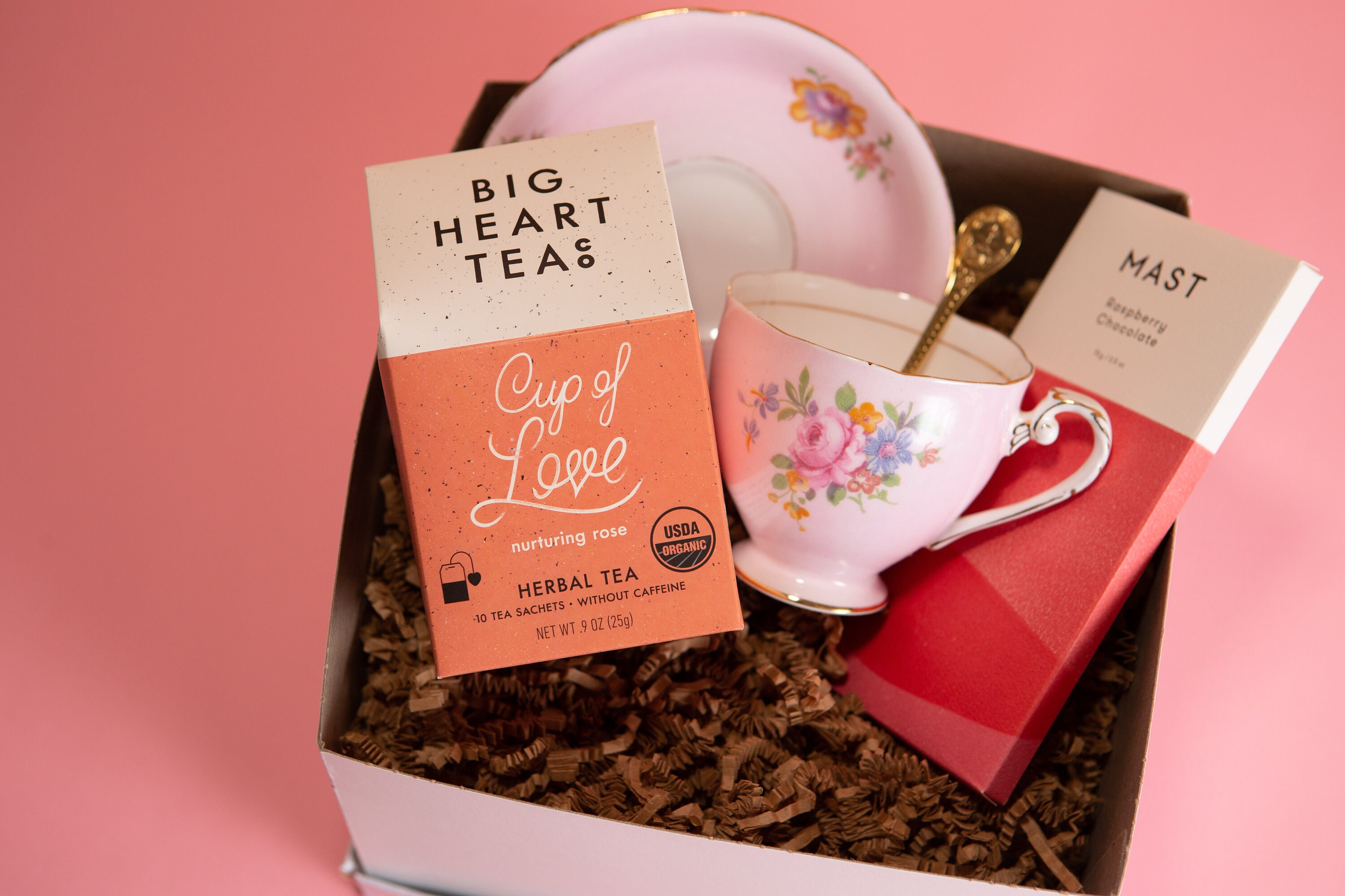 Pretty in Pink Tea Gift Box Set Vintage Royal Grafton Teacup, Gold