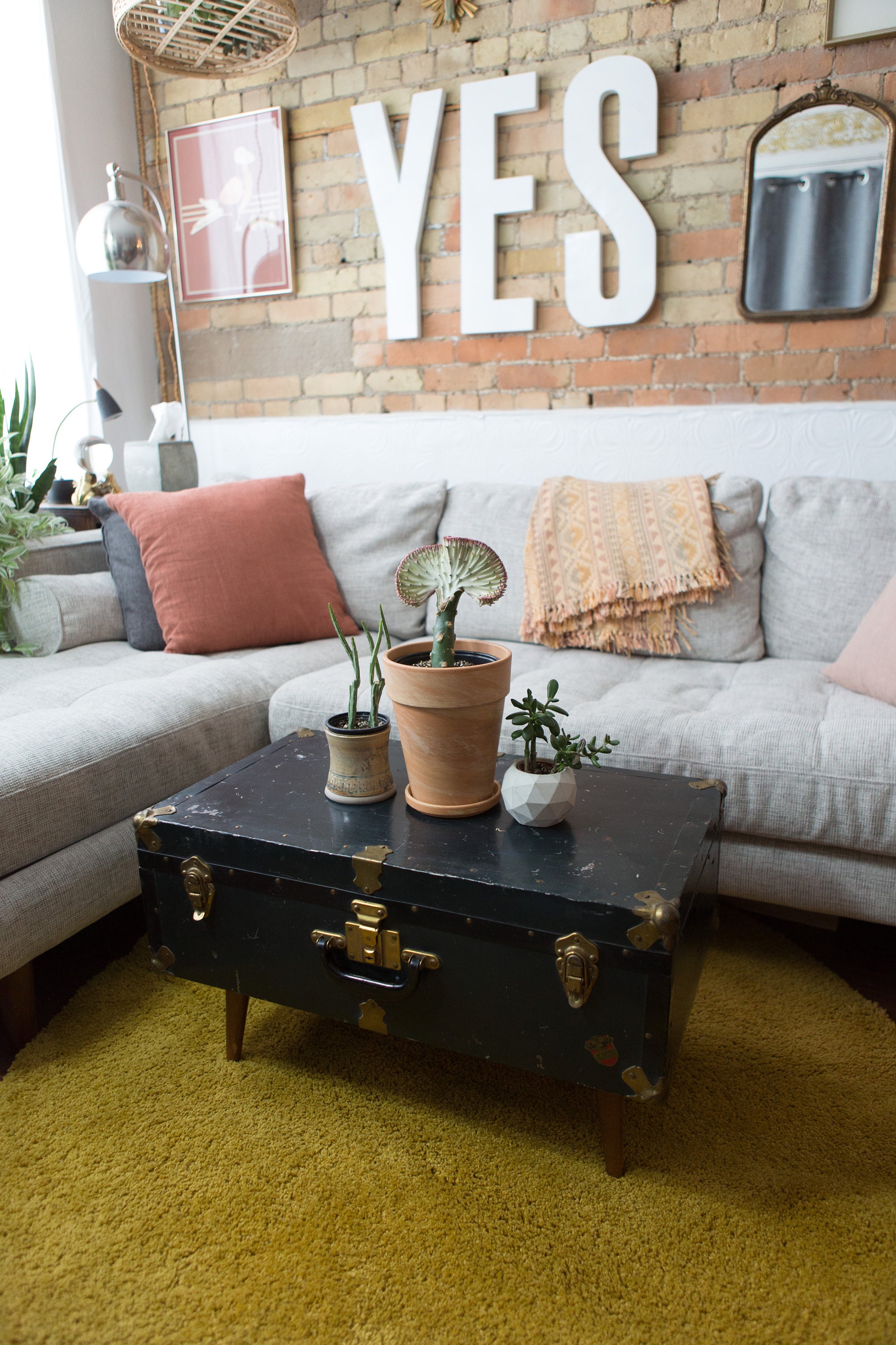 Chest Coffee Table Rustic Trunk on Legs Unique End Table with