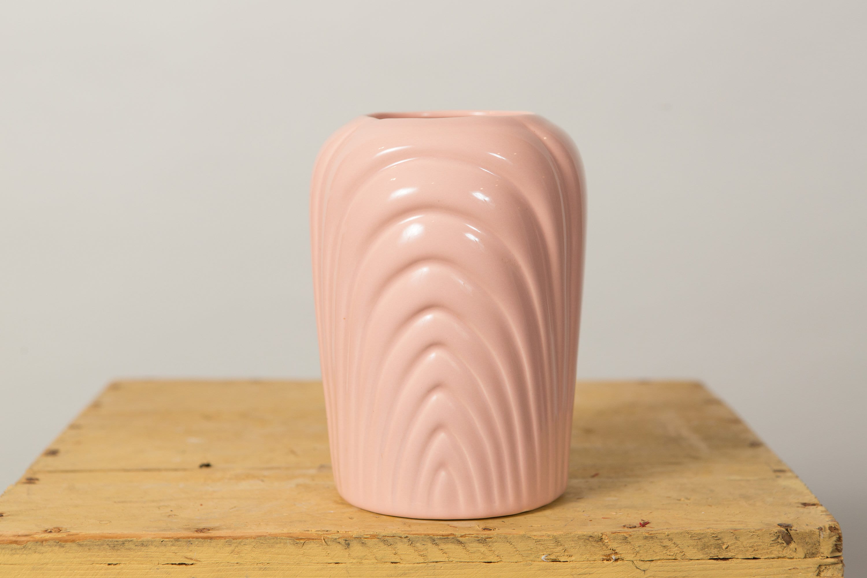 80's Millennial Pink Pink Vase Vintage Art Deco Pastel Soft Pink
