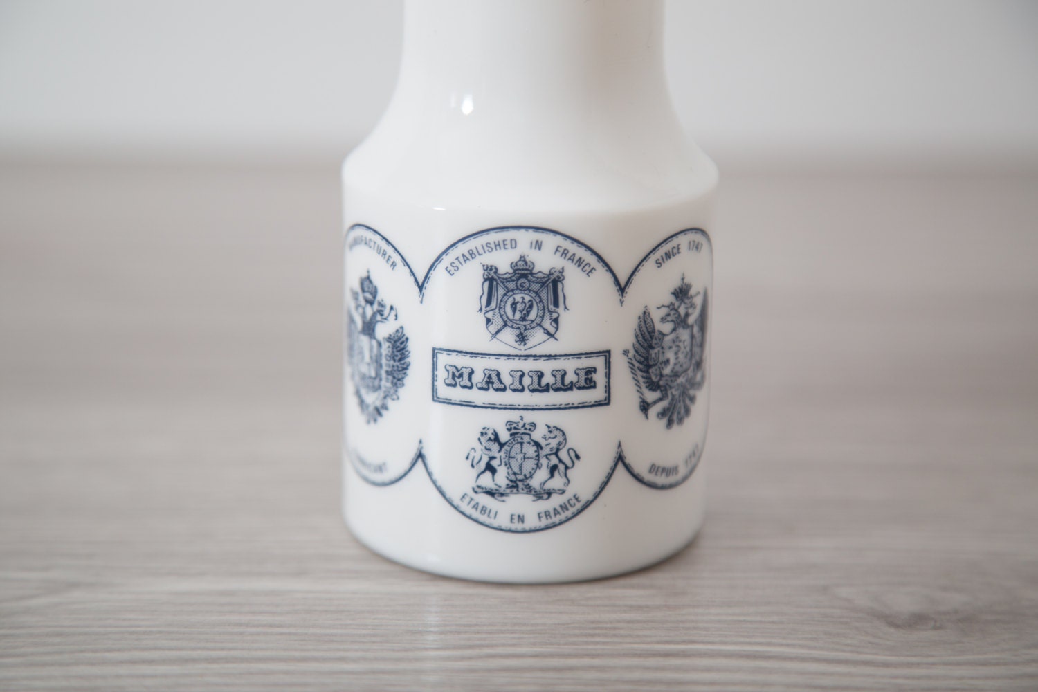 Milk Glass Jar / White Vintage French Dijon Mustard Container (Made in