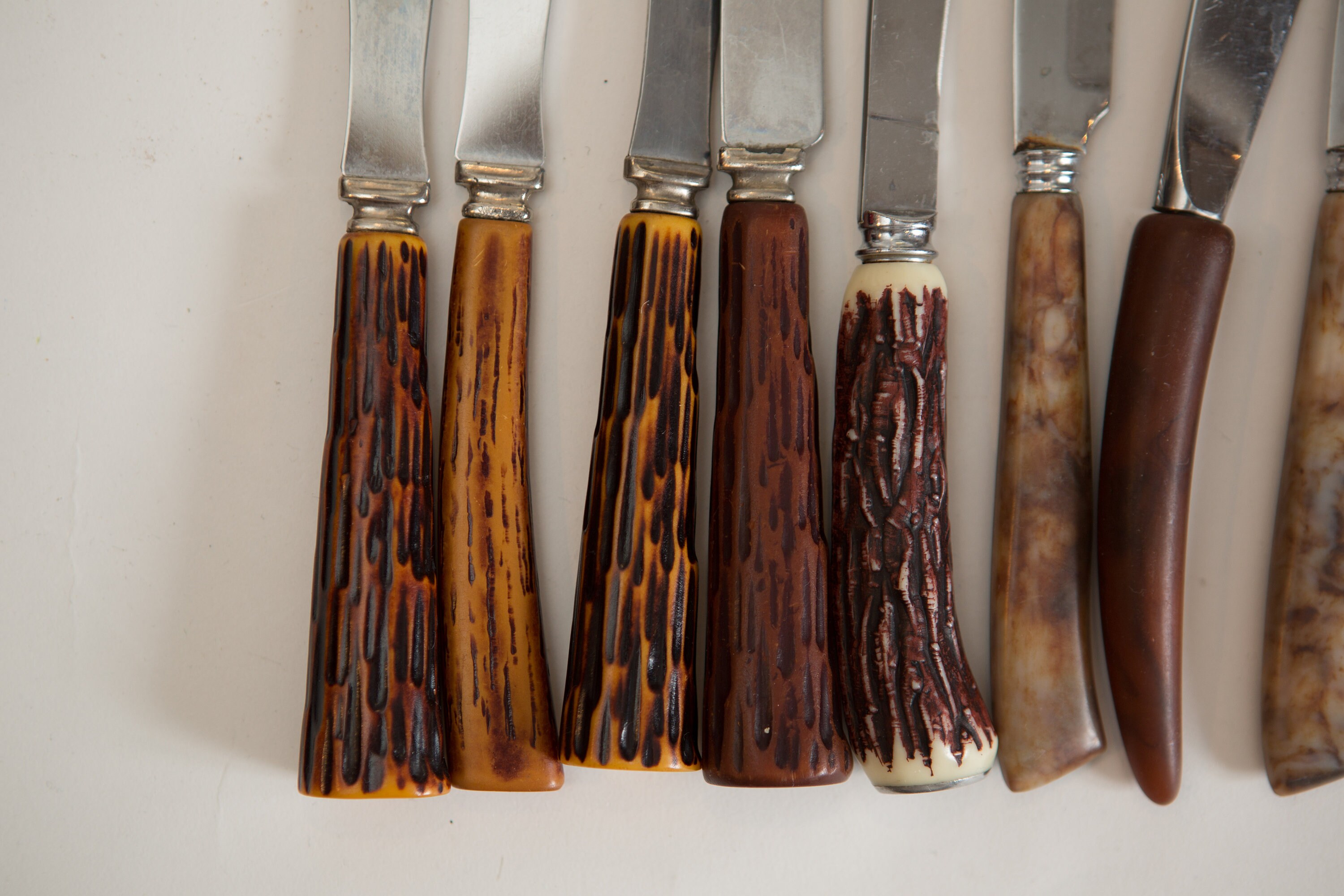 14 Bakelite Knives Set of Knife Cutlery Vintage Stainless Steel