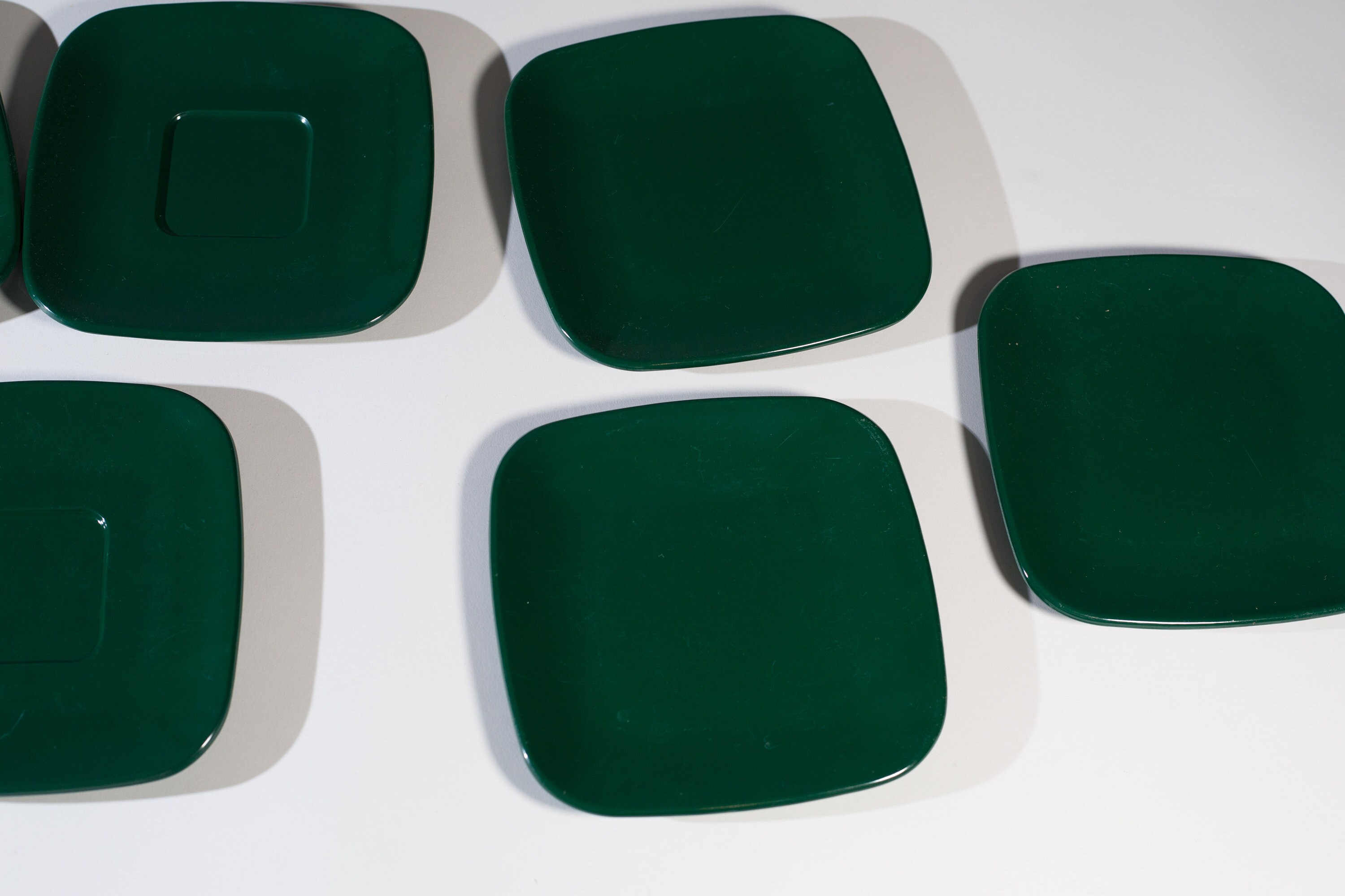 Green Malamine Cups, Saucers Bowls Set of Melmac EverMaid De Luxe