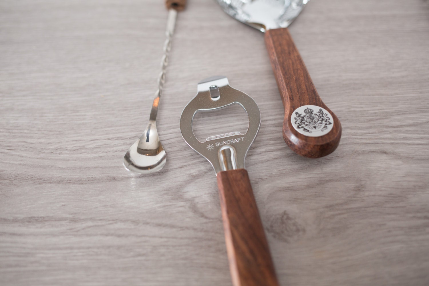 Vintage Bar Utensils / Set of 4 Vintage Suncraft Stainless Steel Bar