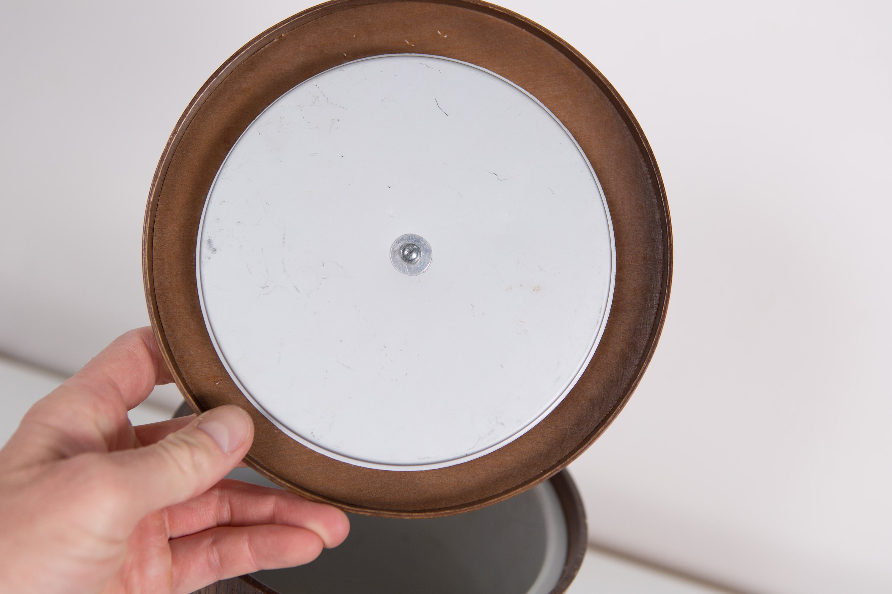 Vintage Wood Ice Bucket Wood Grain Barrel with Brass Handle Bucket