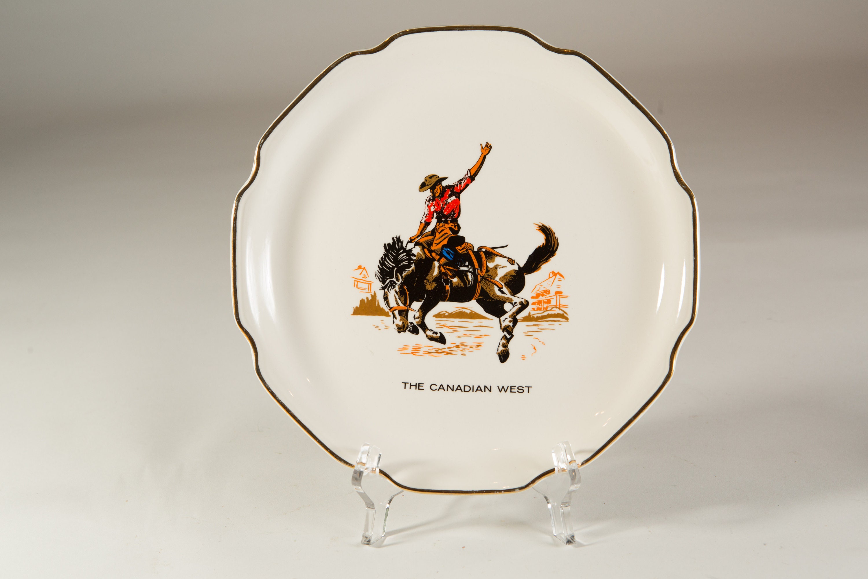 Cowboy Wall Plate The Canadian West Calgary Stampede Horse Riding