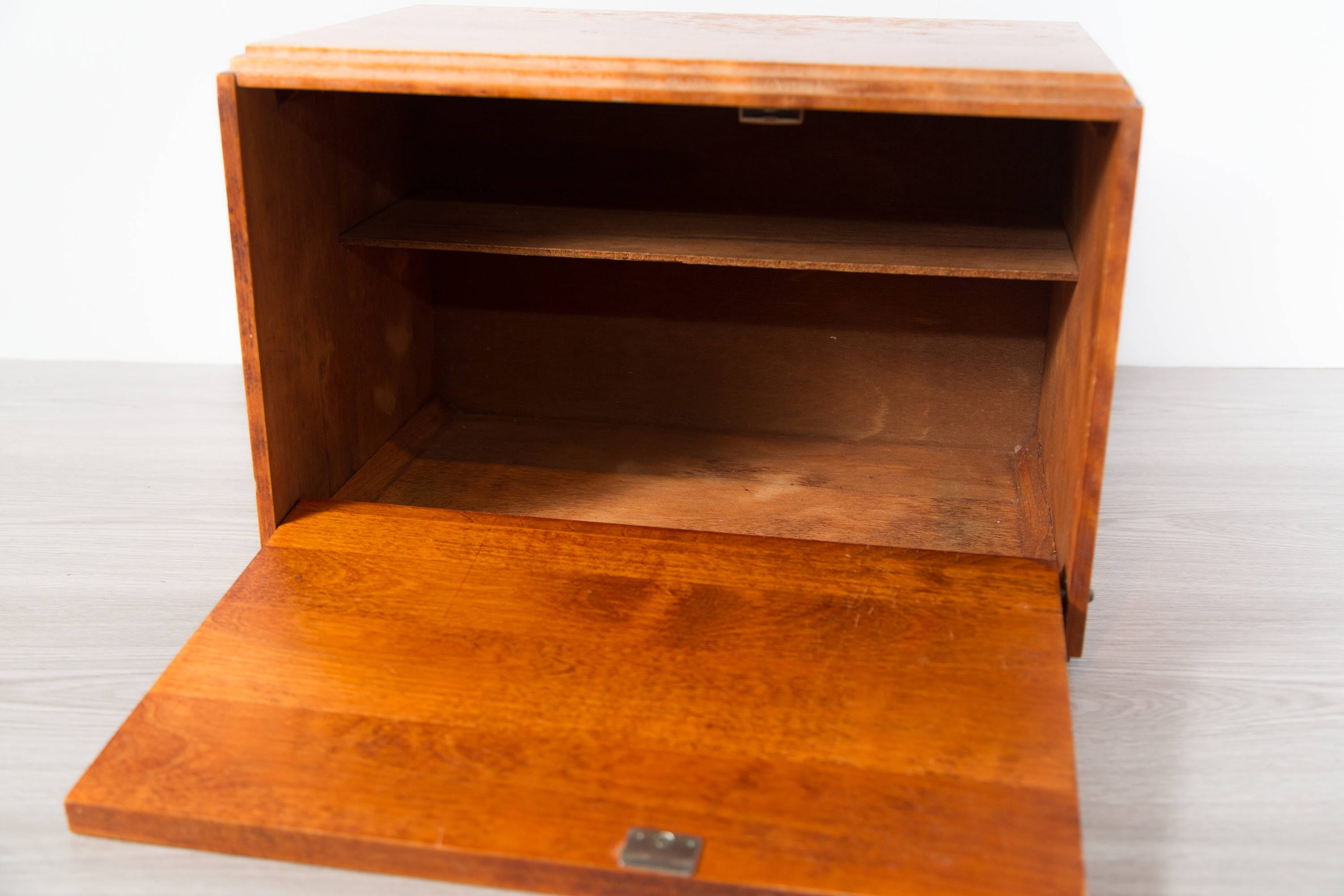 Vintage Wood Breadbox / 1960's Vintage Solid Maple Wood Baribocraft