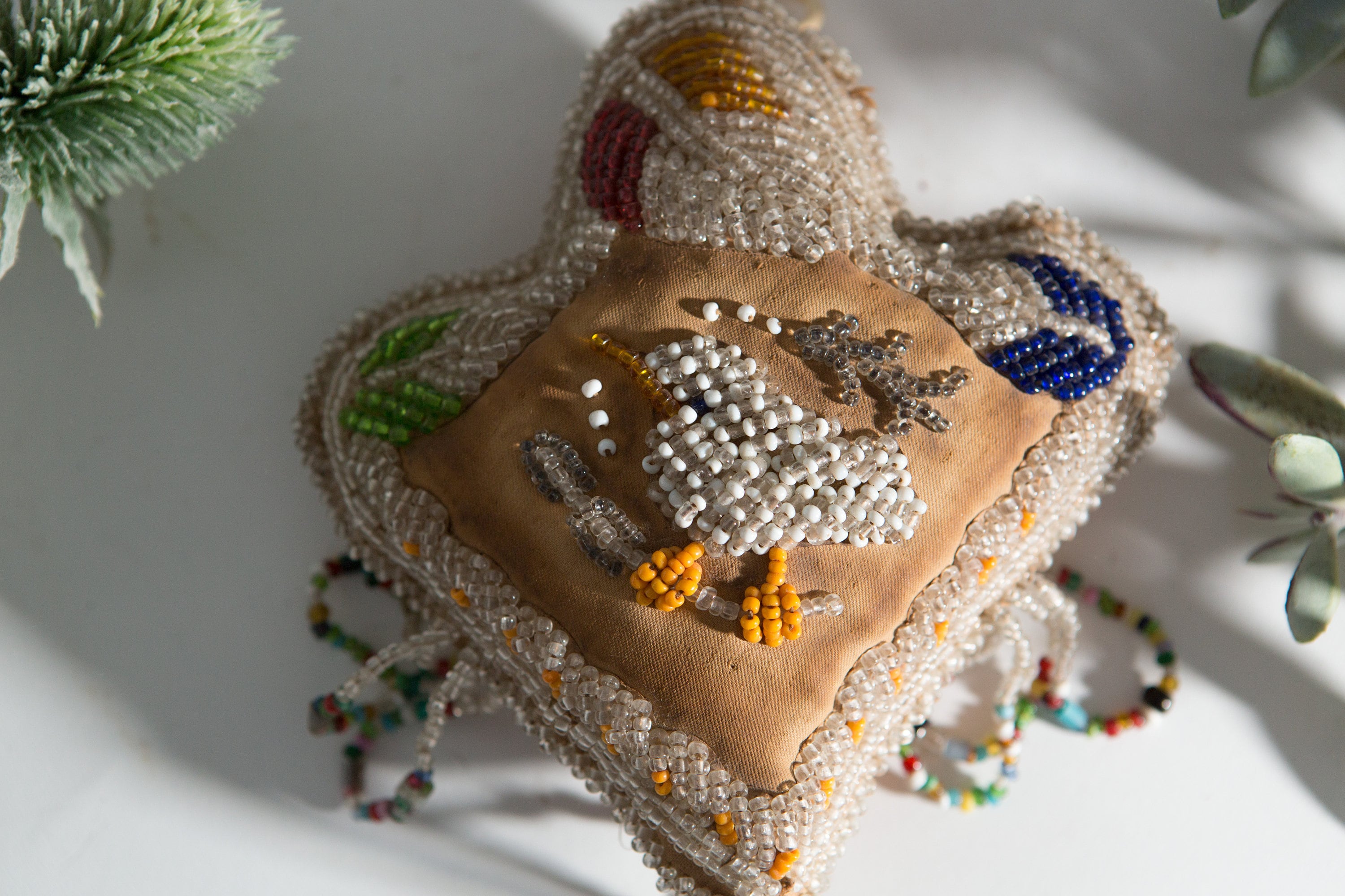 Antique Whimsy Beaded Pin Cushion Native American Whimsey Iroquois