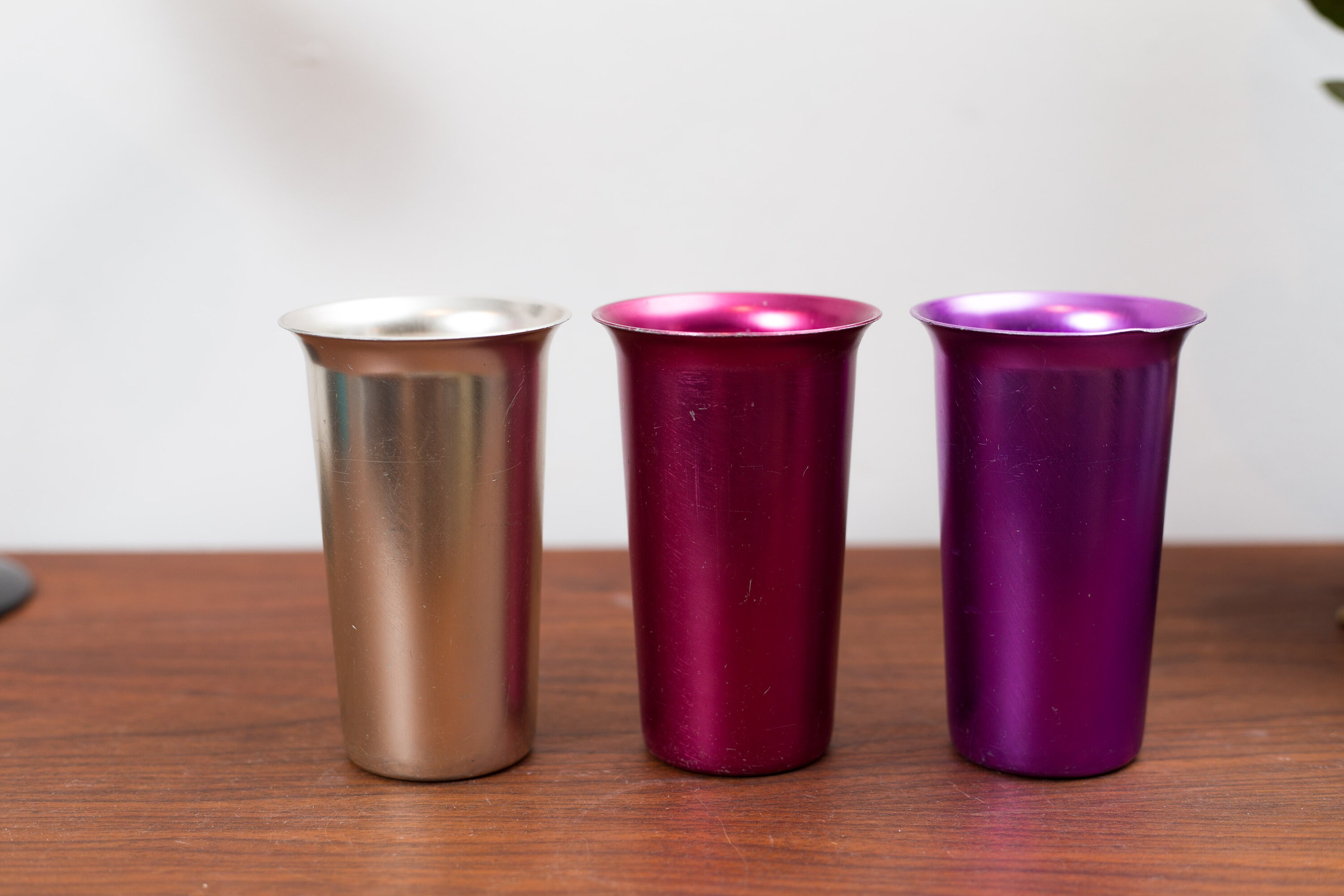 Vintage Travel Cups Colorful Metallic Metal Cups Camping Cups for