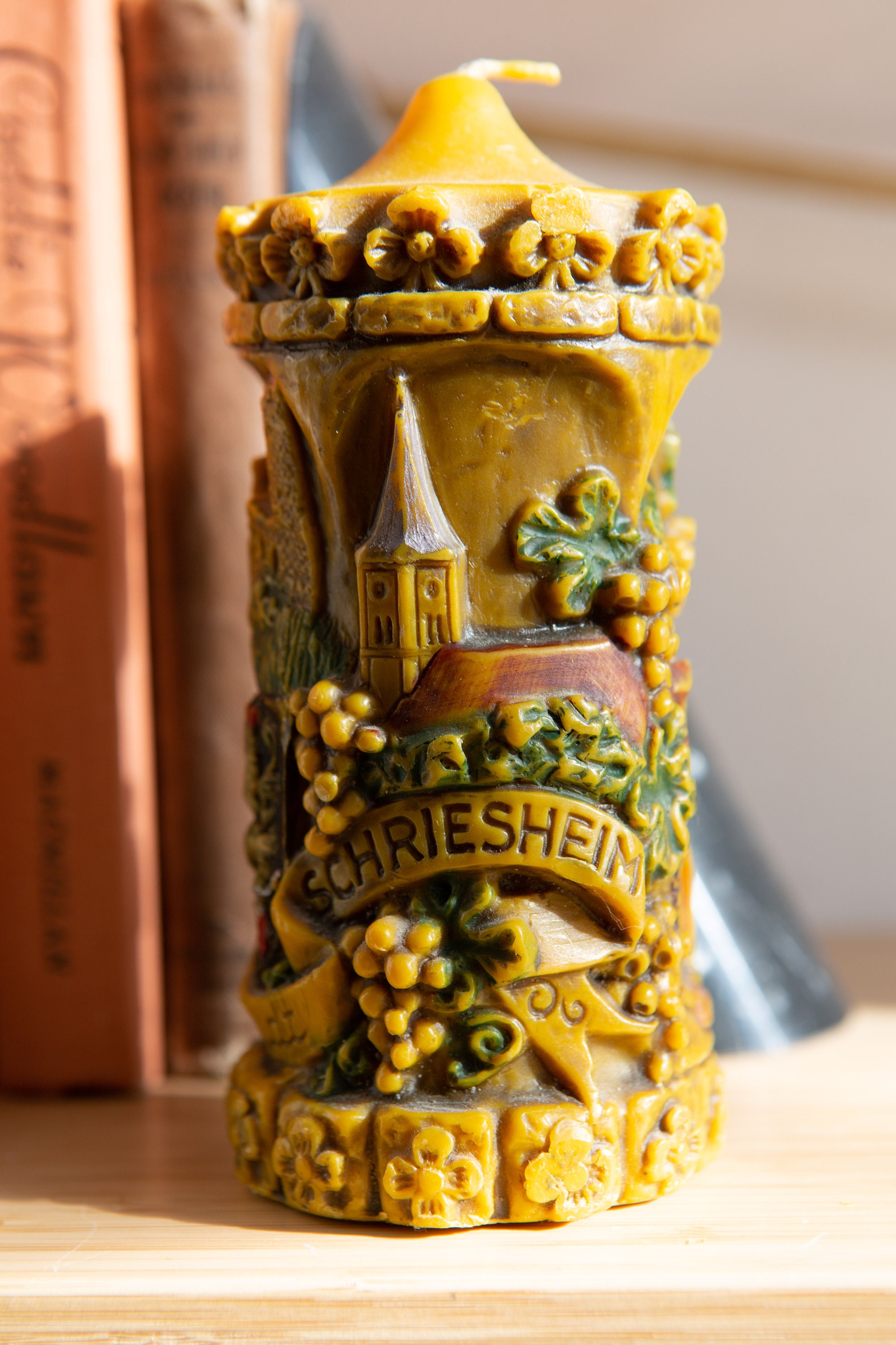 Vintage German Souvenir Candle Mid Century Schriesheim Weinstadt