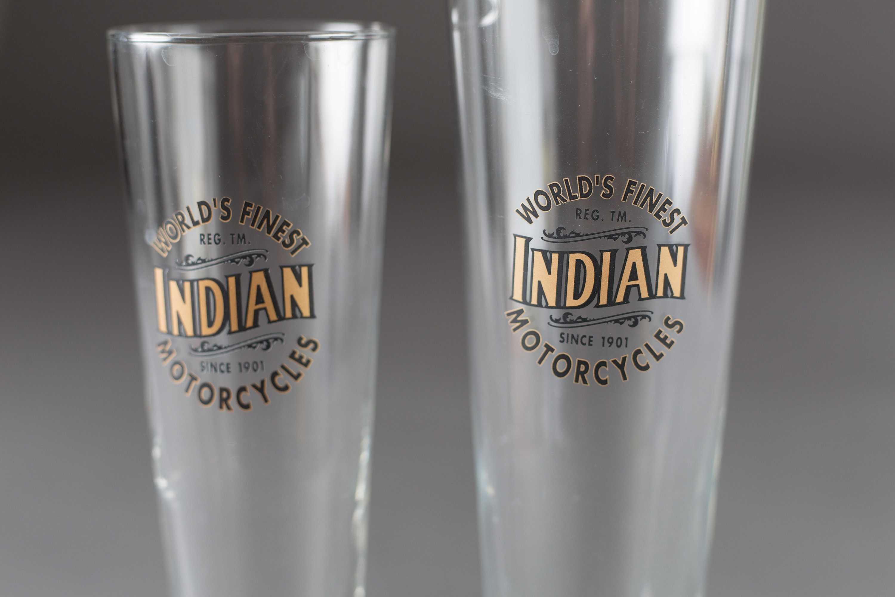 2 Vintage Beer Glasses Retro Indian Pilsner Glassware Cocktail