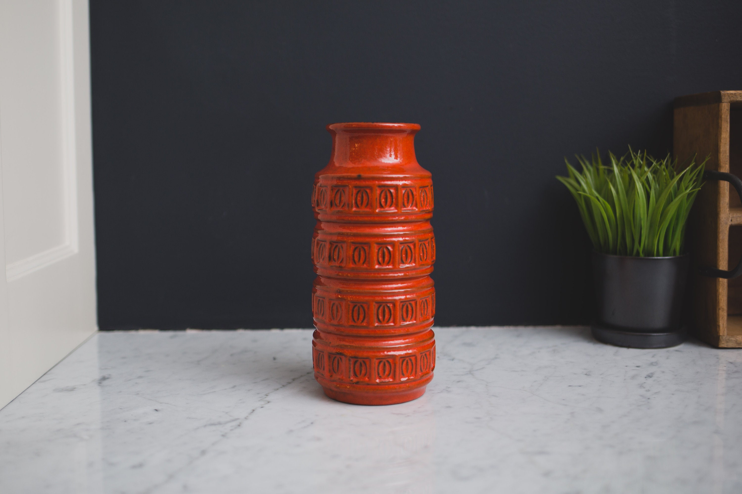 Vintage West Germany Vase Mid Century Modern Burnt Orange