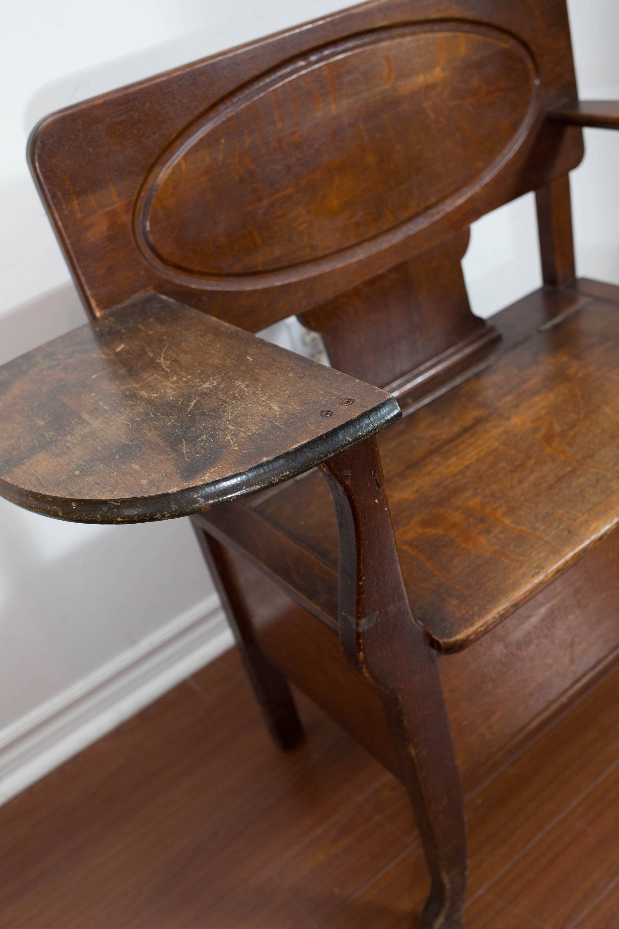 Antique Telephone Bench / Sturdy Solid Wood Canadiana Vintage Primitive