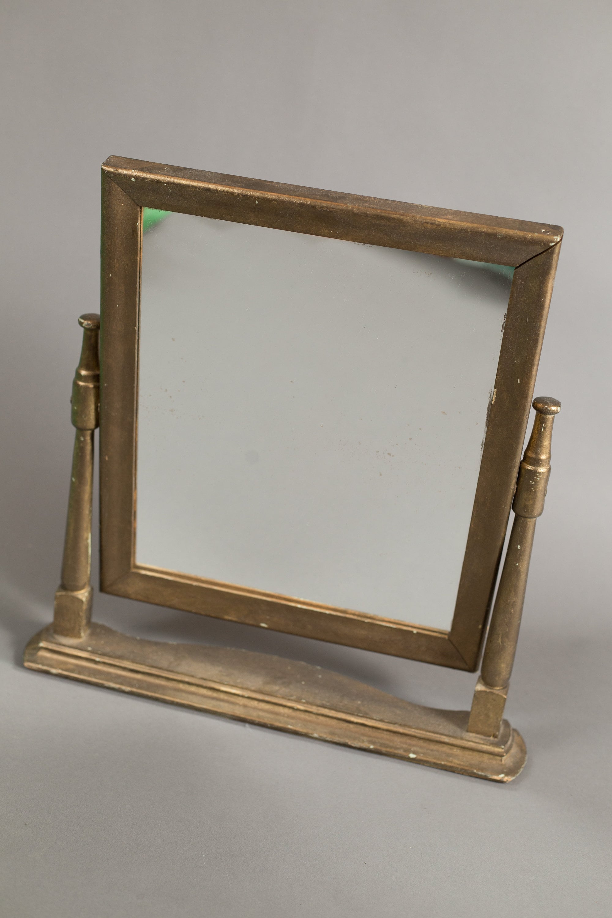 Vintage Standing Mirror Adjustable Wood Swivel Bronze Colored Dresser