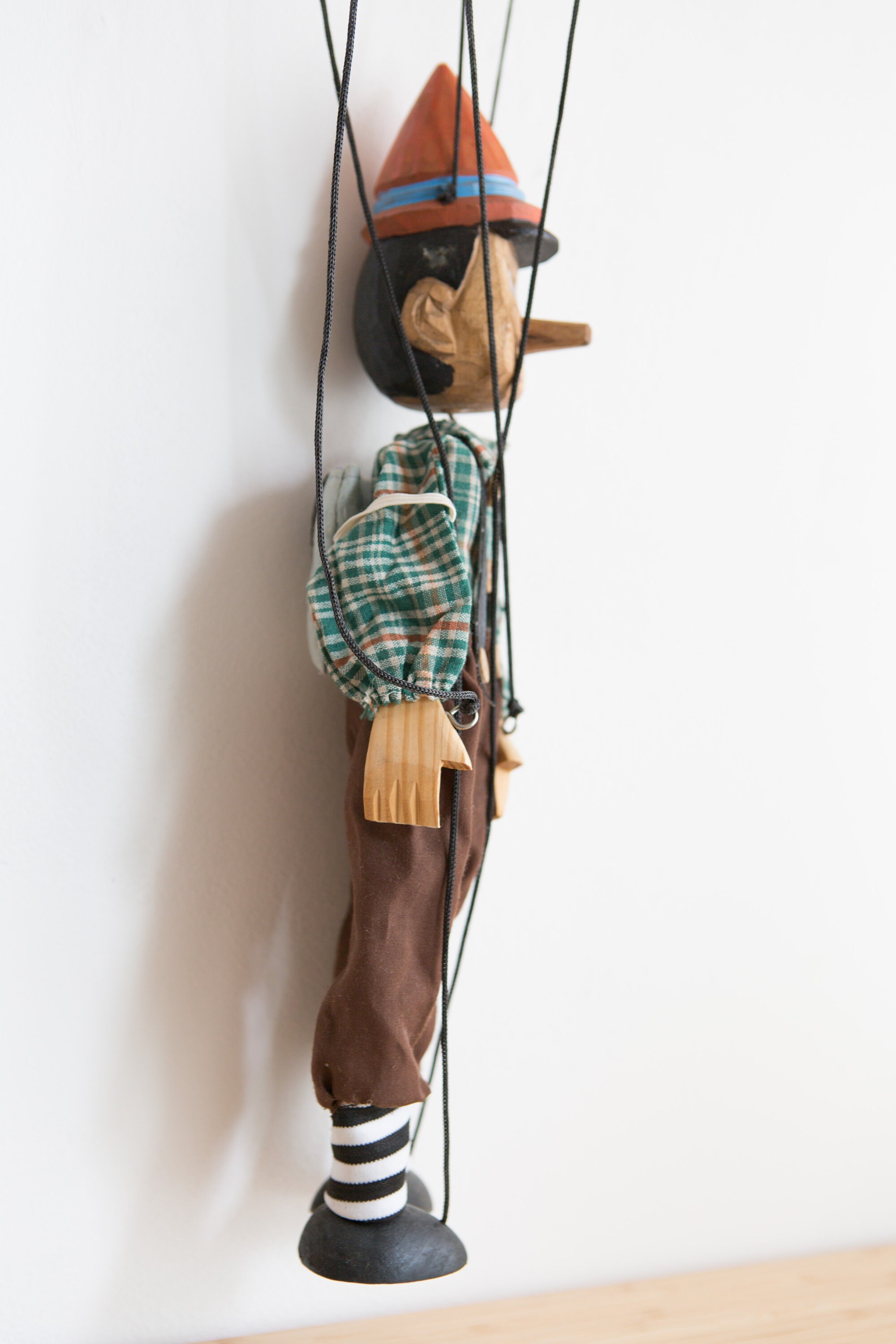 Vintage Pinocchio Poor Boy Doll with Straw Hat and Dirty