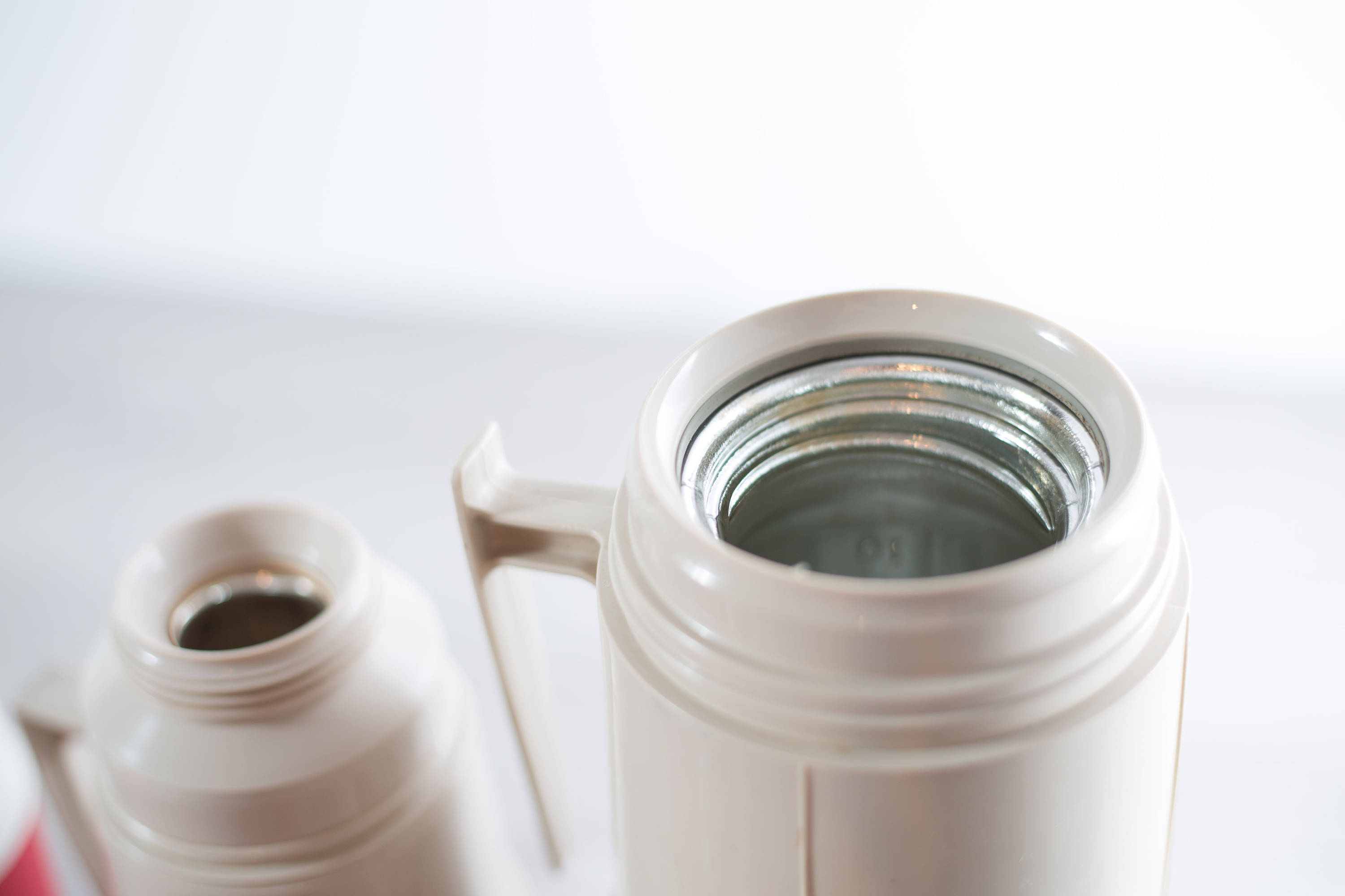 vintage thermos vacuum bottle / Colorful Dipped Glass Lined Vacuum