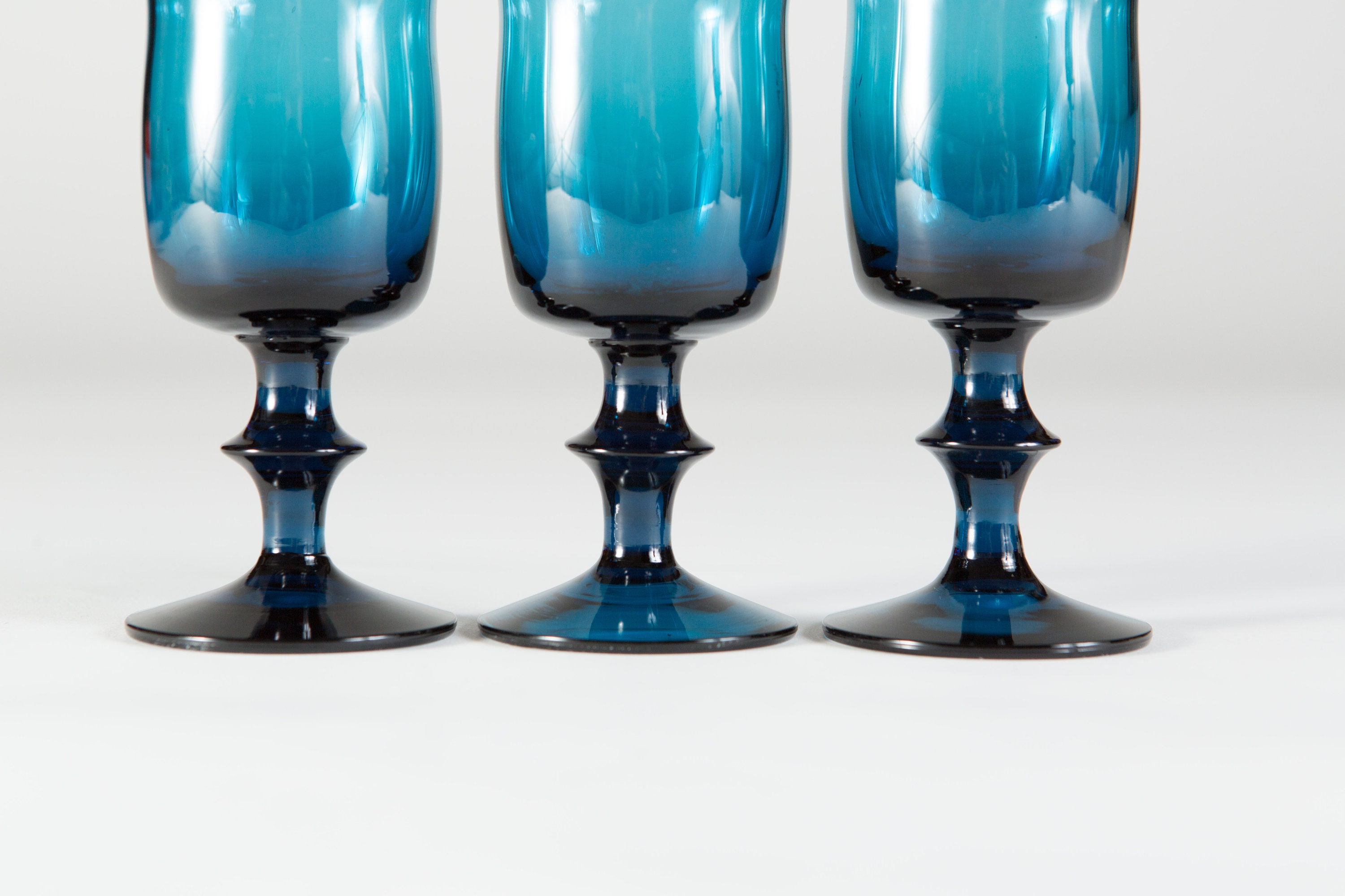 3 Boda Sweden Bertil Vallien Blue Aperitif Glasses Swedish Liquor