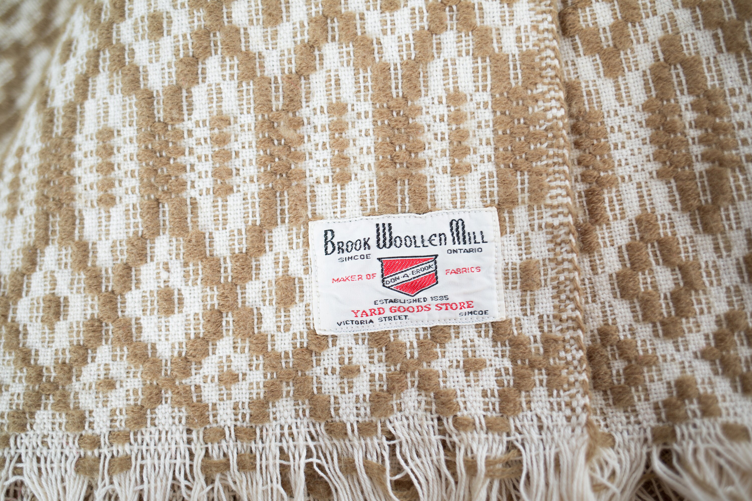 Vintage Wool Blanket / Brook Woolen Mill of Simcoe, Ontario, Canada