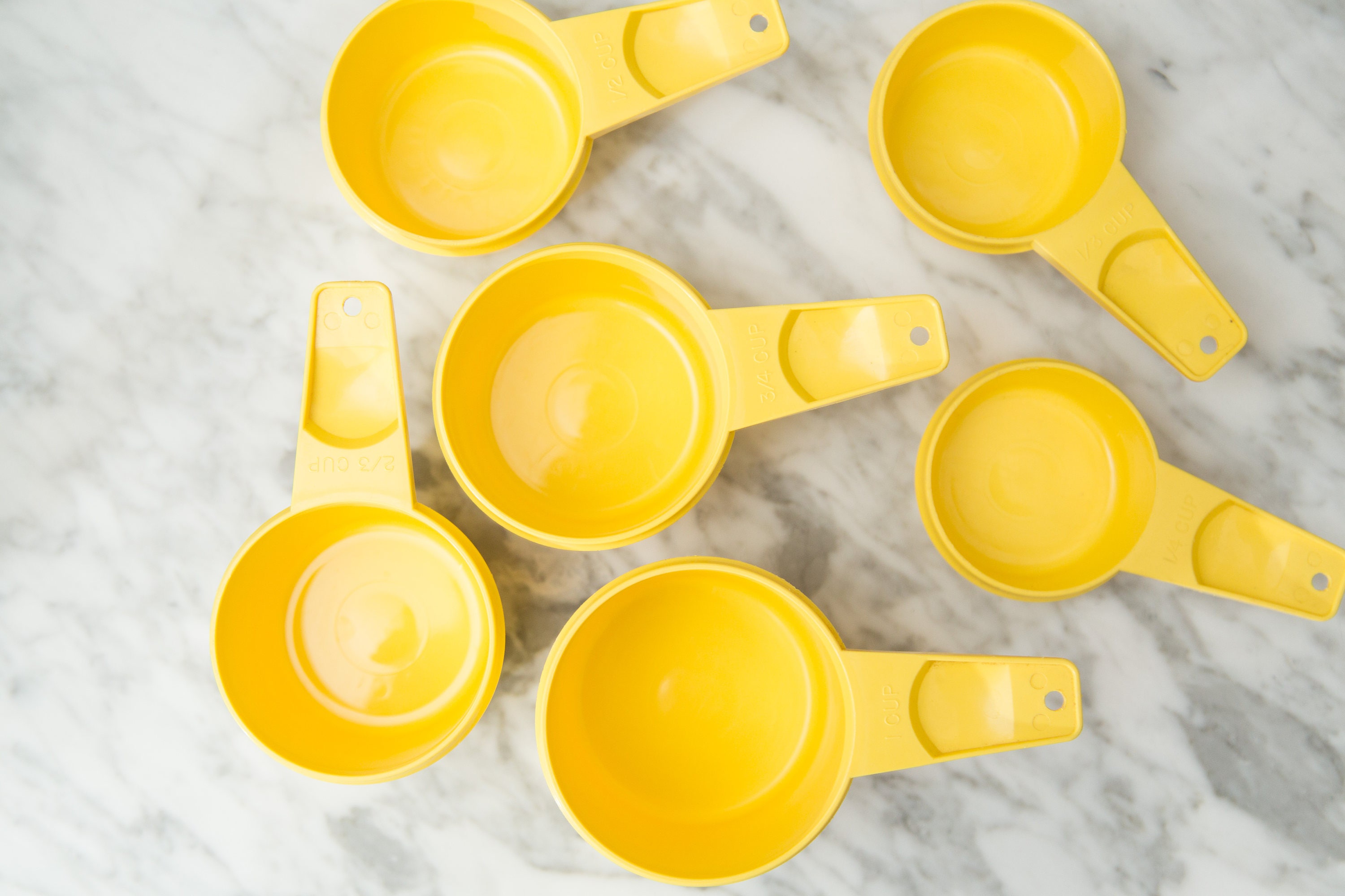 Vintage Yellow Tupperware Measuring Cups Full Set
