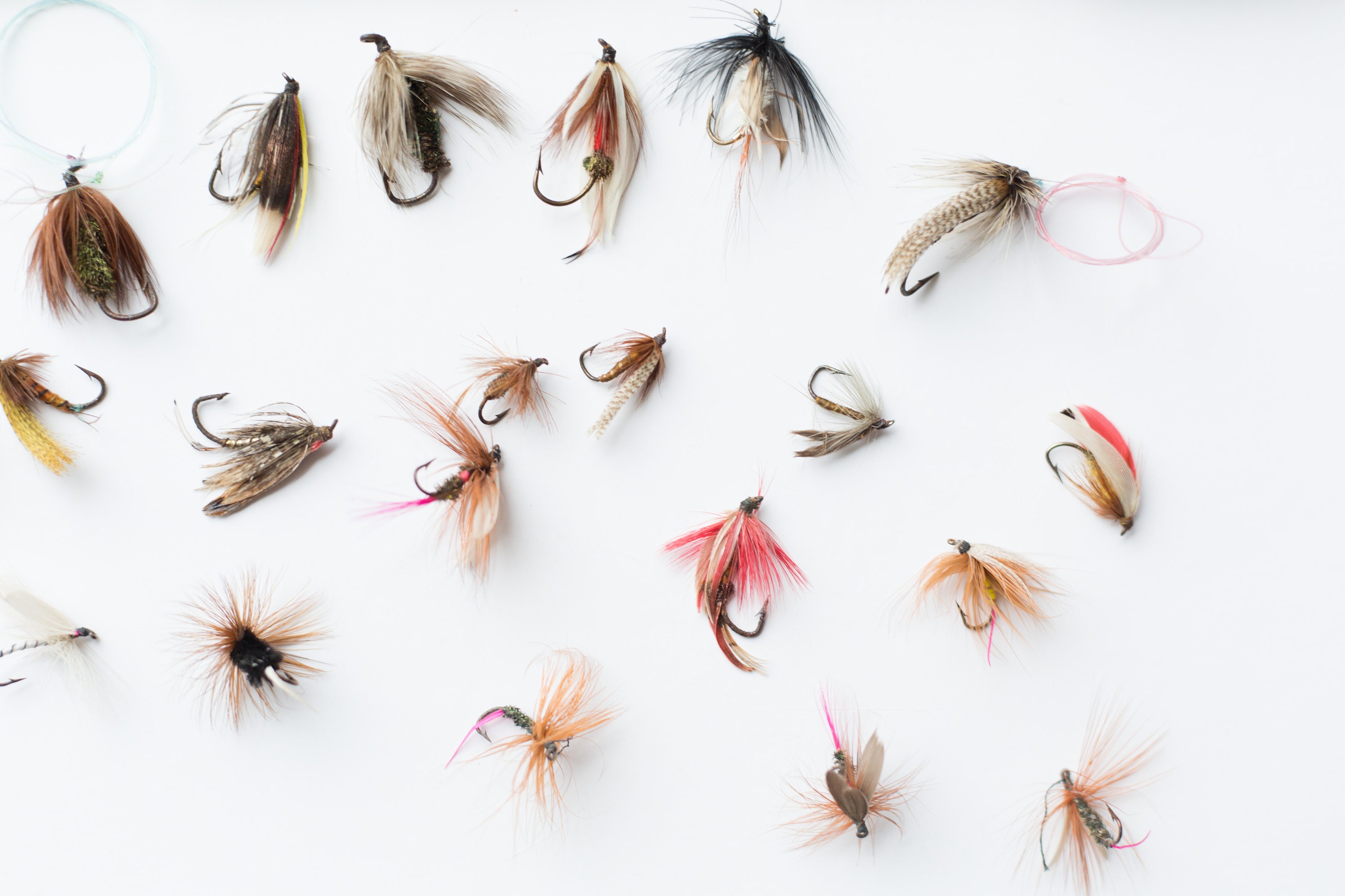 50 Vintage Fly Fishing Flies Tackle Retro Fish Lours Canadian