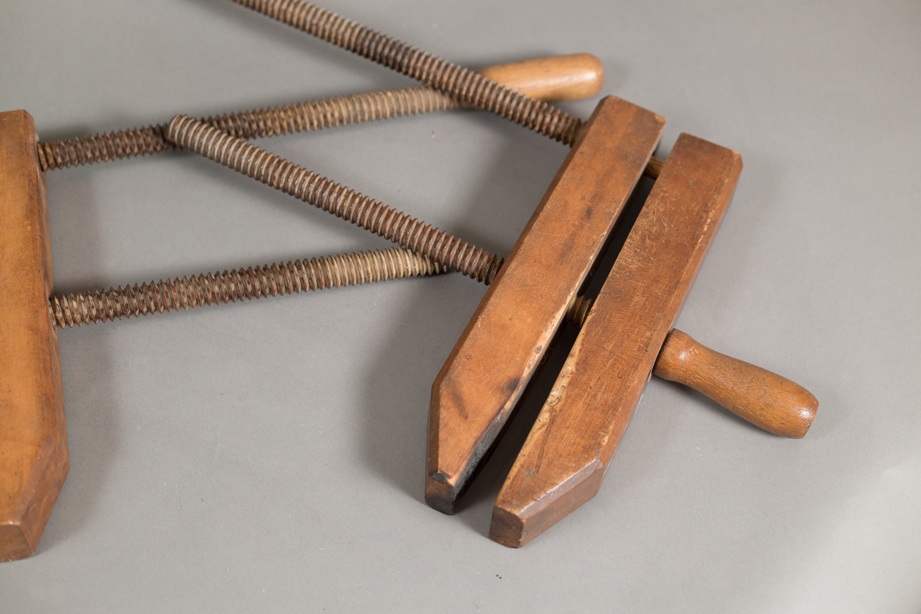 Antique Wood Clamps Pair of Primitive Rustic Boho Eclectic Decor