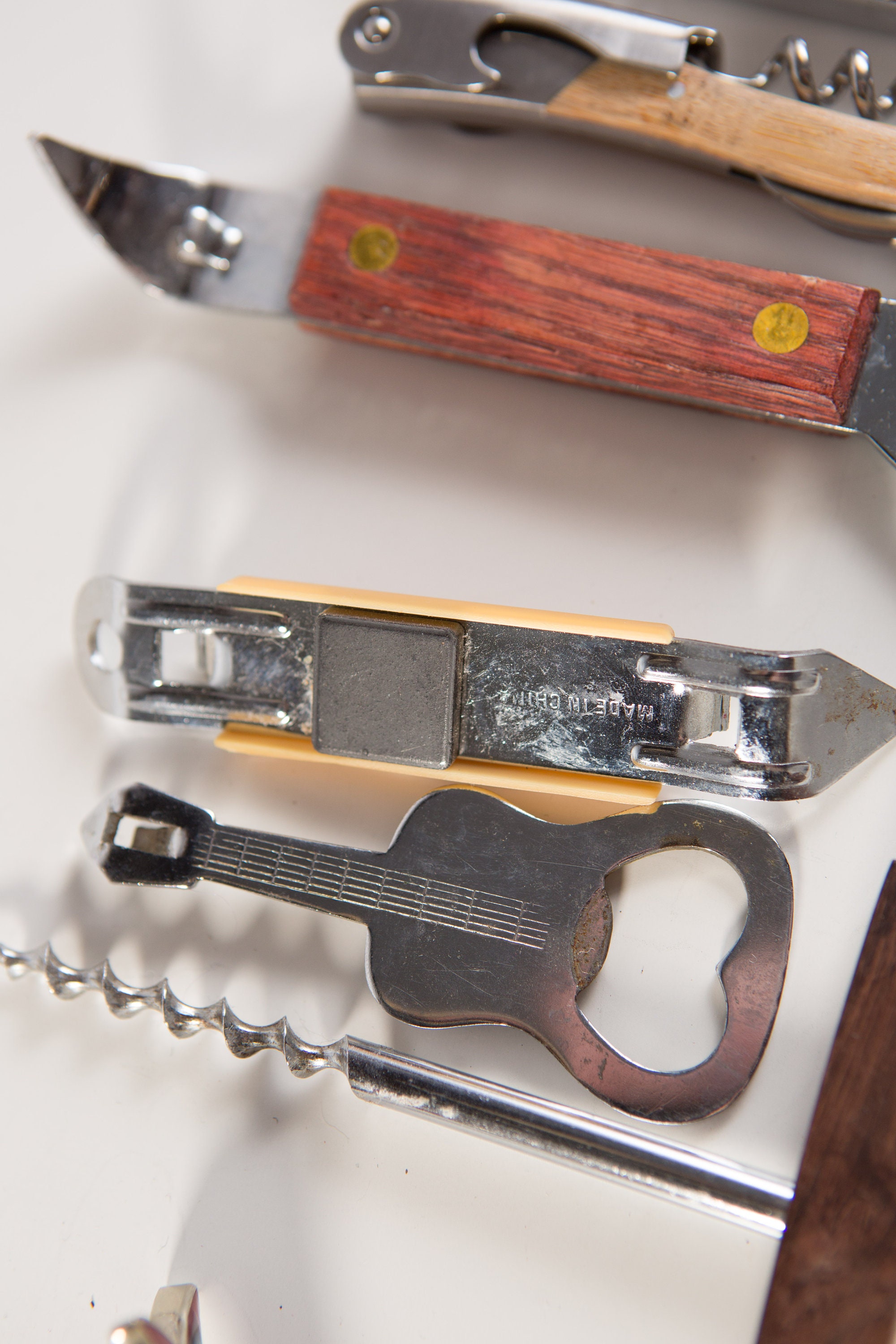 Vintage Bar Utensils / Set of 7 Vintage Stainless Steel and Plastic