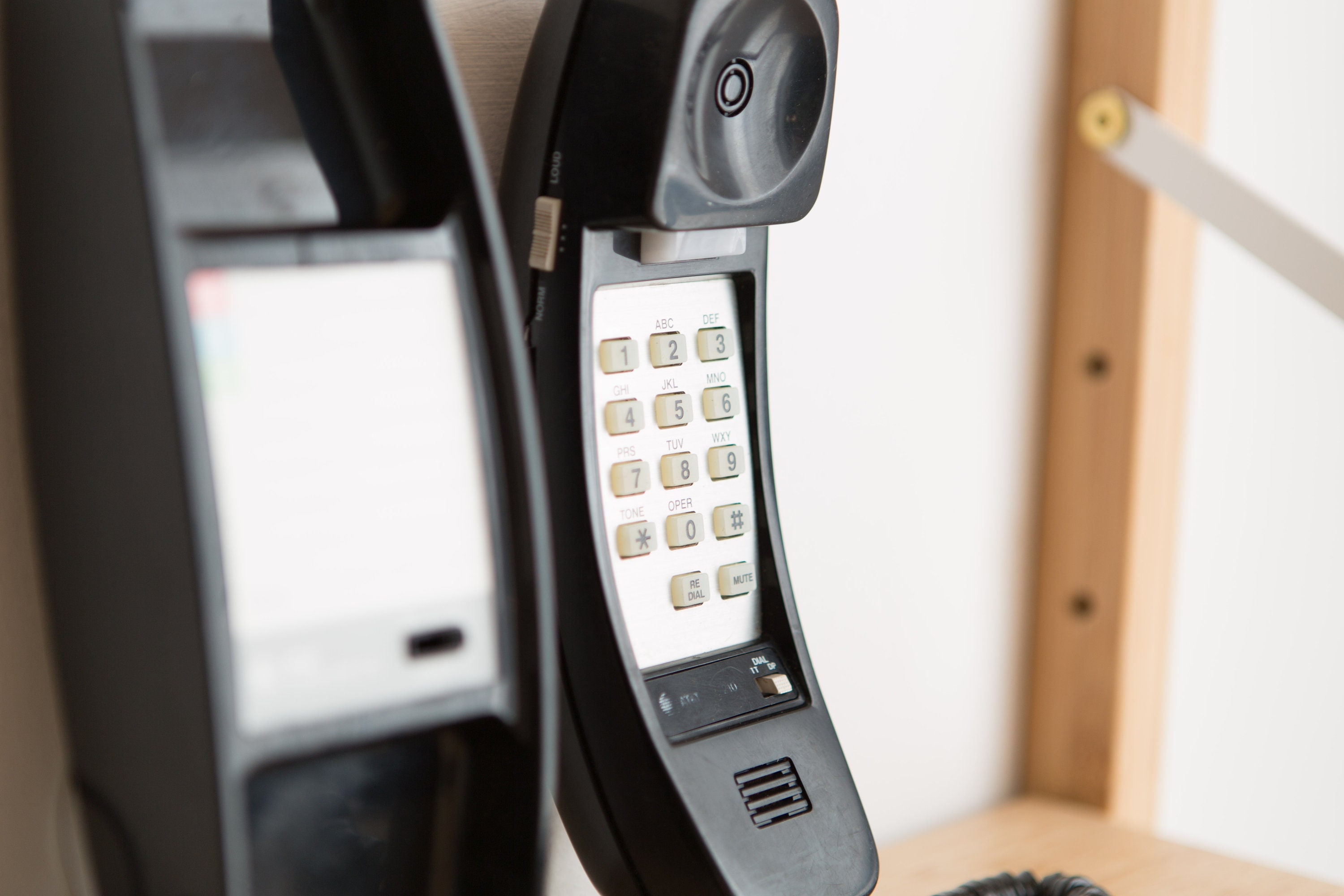 Vintage Landline Phone 1990's Black, Red, Brown, Beige, Blue White Retro Corded Phone