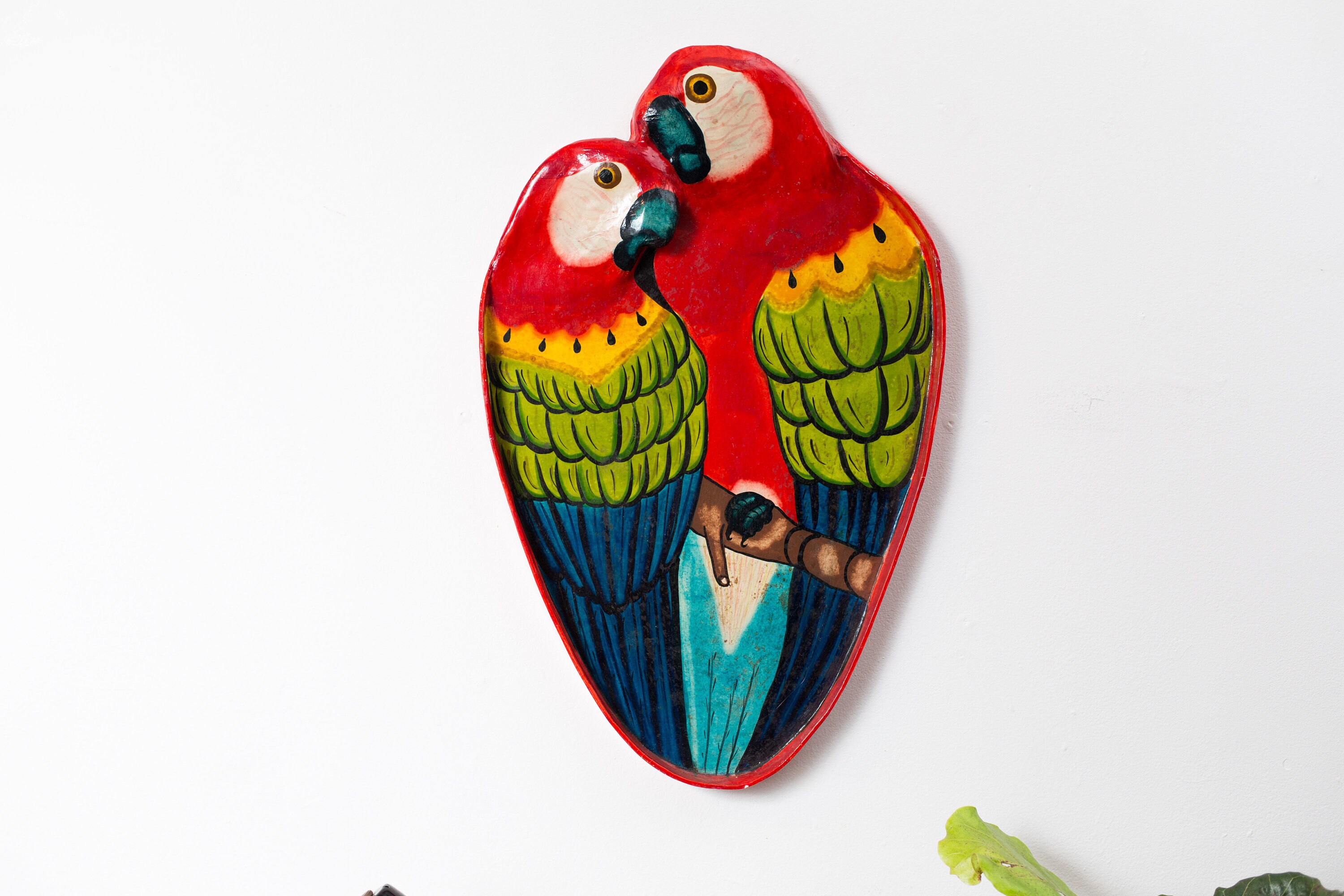 Vintage Parrot Tray Paper Mache Papier Mâché Serving Bar