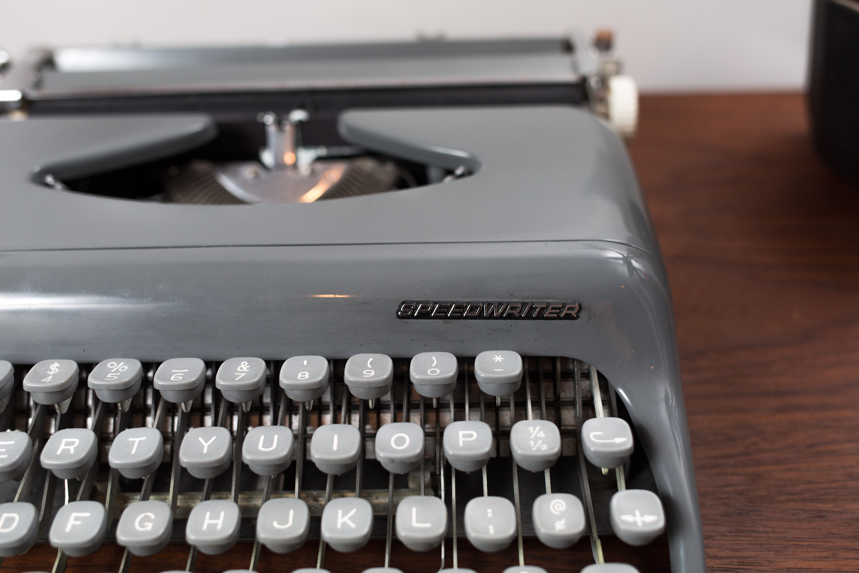 Vintage Speedwriter Typewriter WORKING Gray Typewriter with Original Case