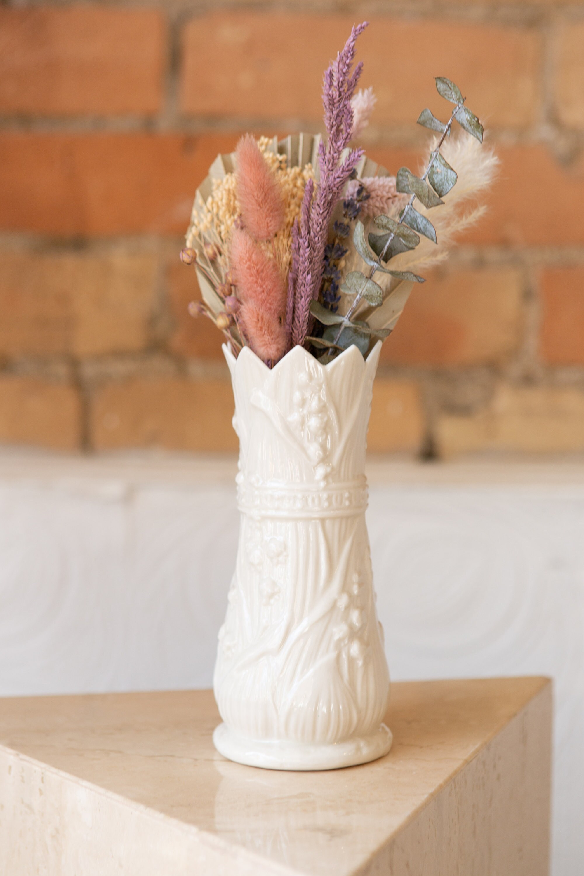 Vintage Belleek Fermanagh Vase Plain White Ceramic Modern Irish