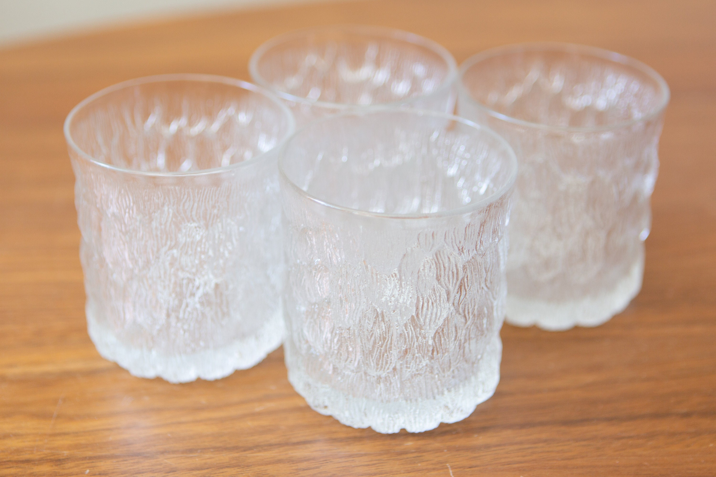 Ice Textured Glasses 12oz Lowball Summer Glassware Scandinavian