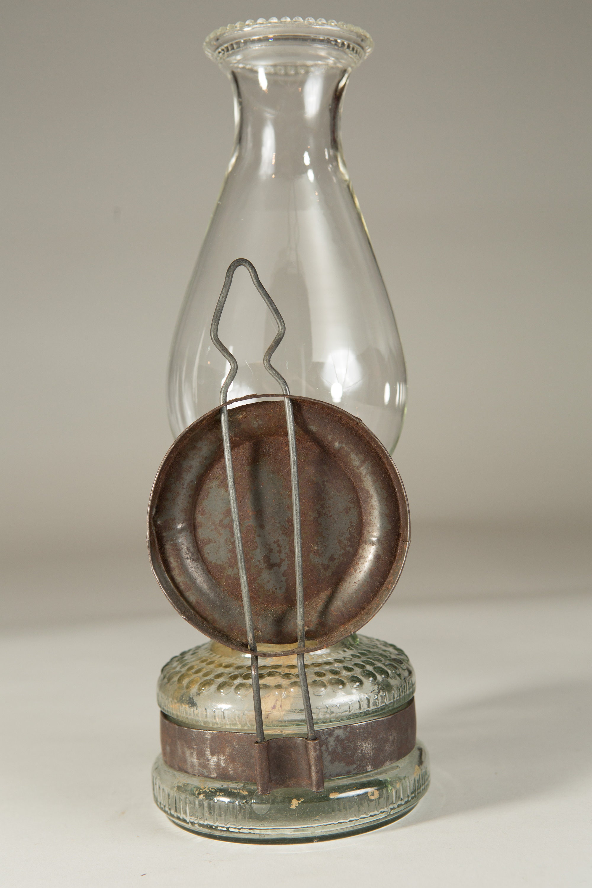 Chimney Oil Lamp Vintage Glass Lantern with Wick Retro Lighting