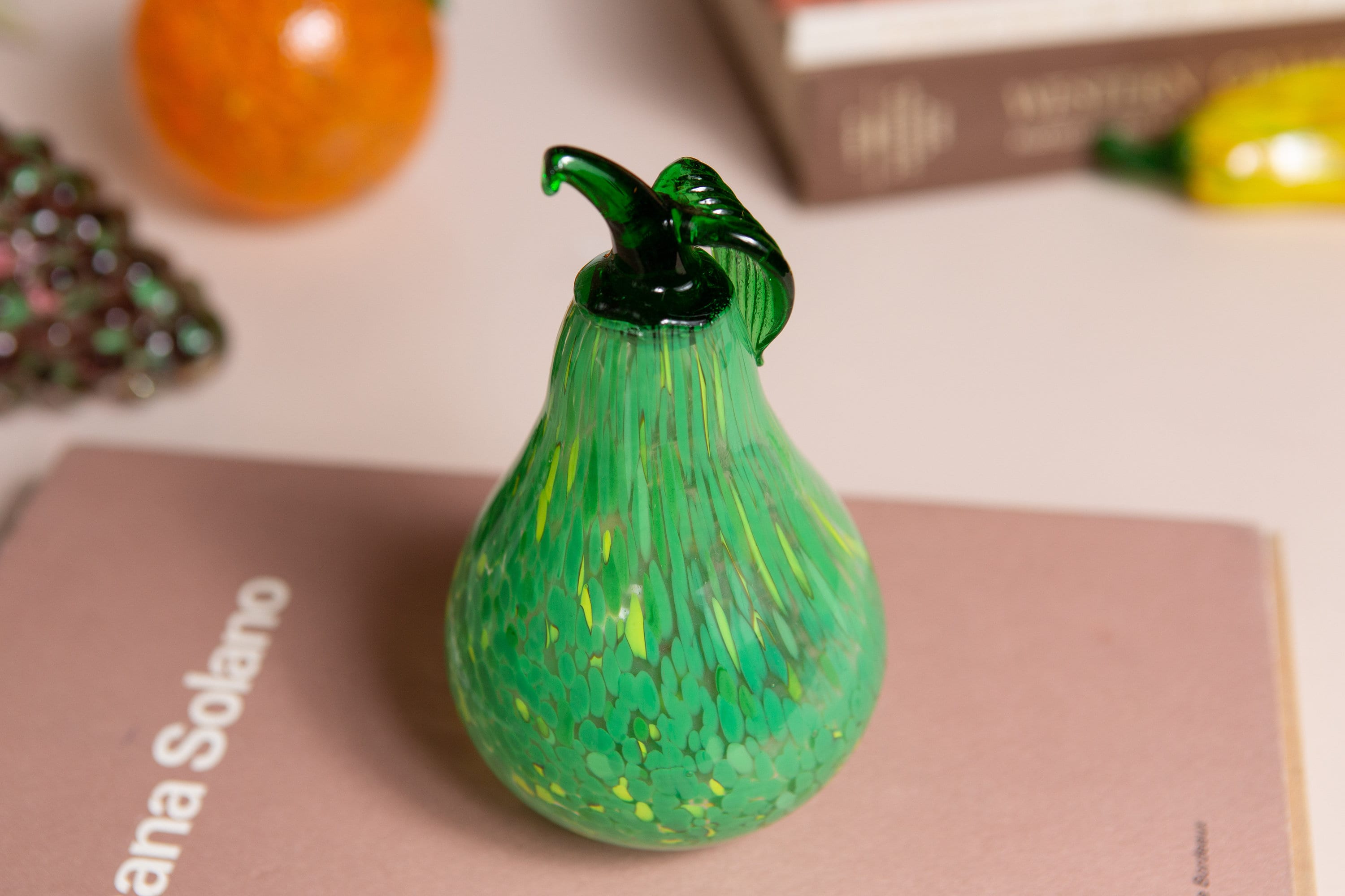 Vintage Glass Fruit Retro Handblown Art Glass Fruit Sculpture Mid